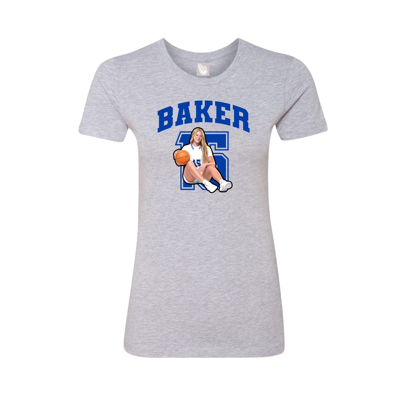 Fitted Women's Tee — Number in Grey