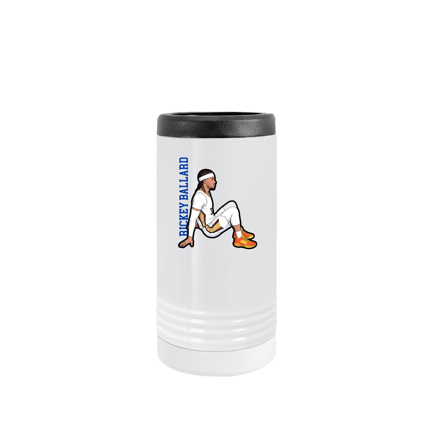 Slim Beverage Holder — Name Vertical in White