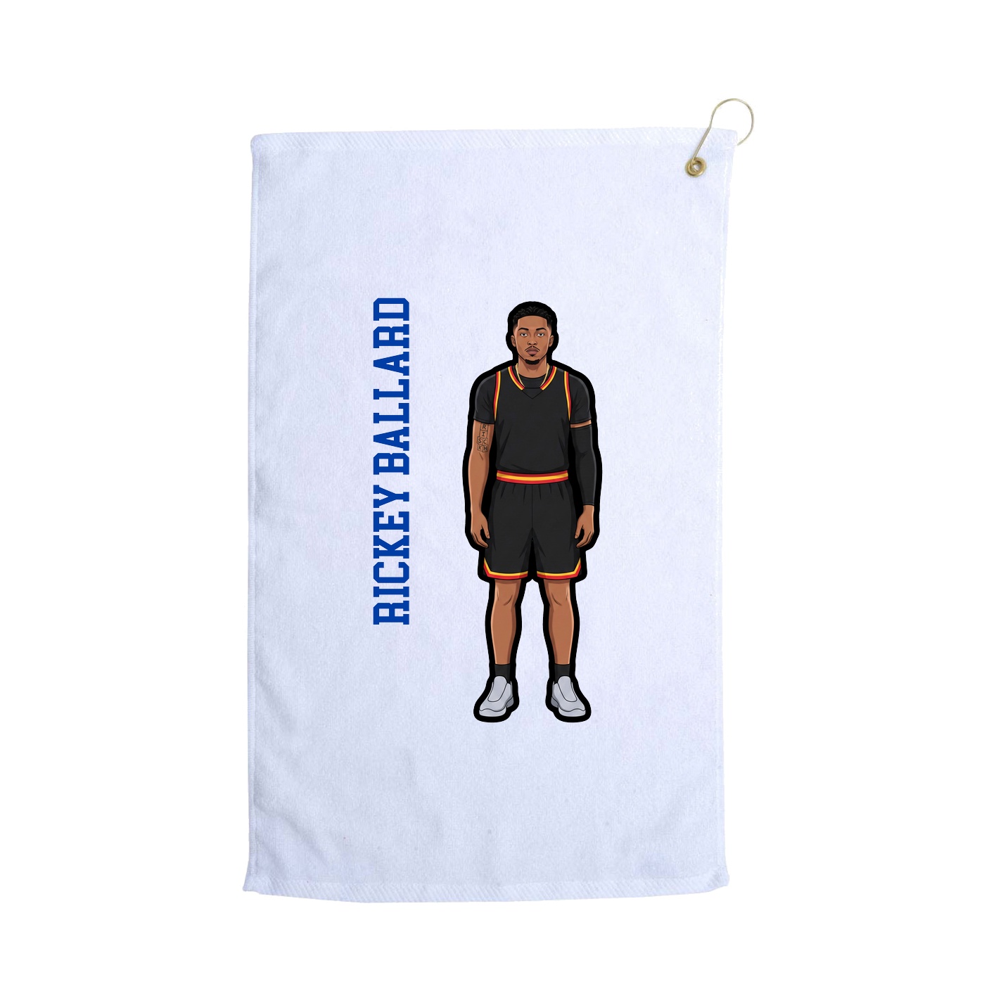 Golf Towel — Name Vertical in White