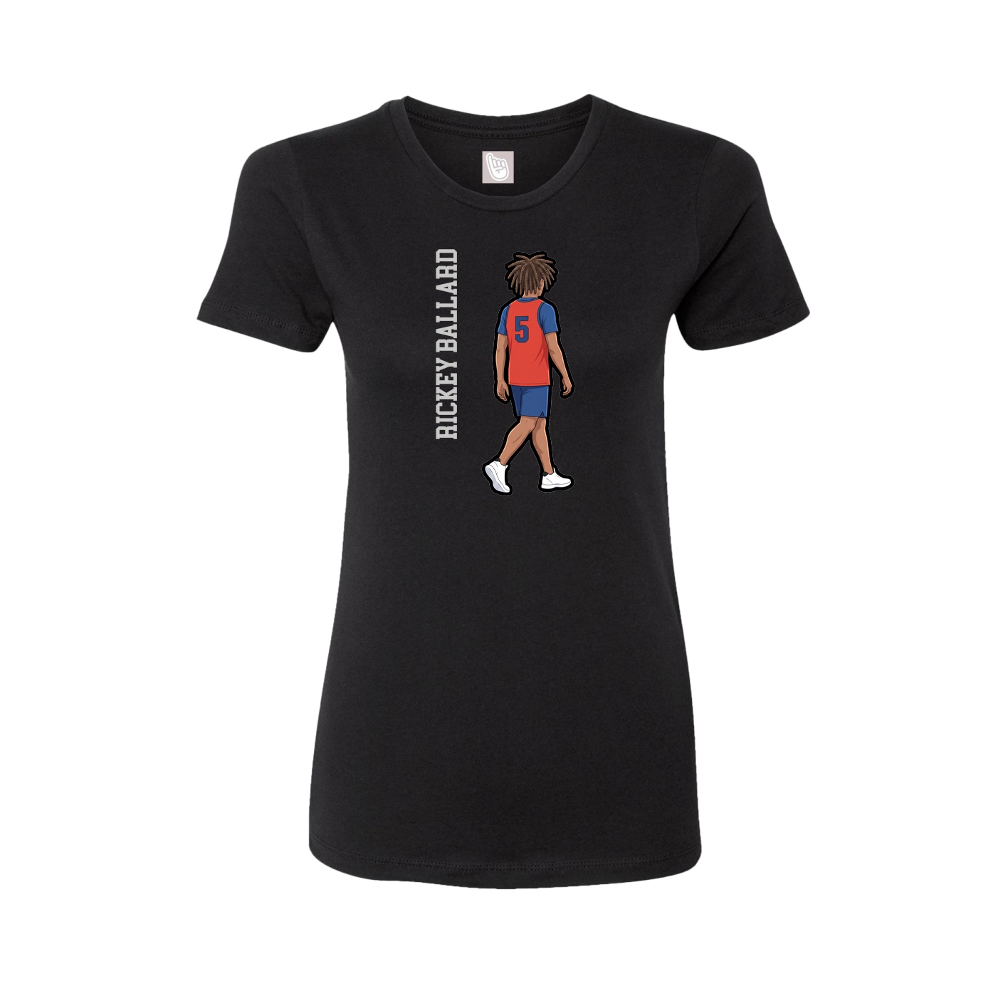 Fitted Women's Tee — Name Vertical in Black