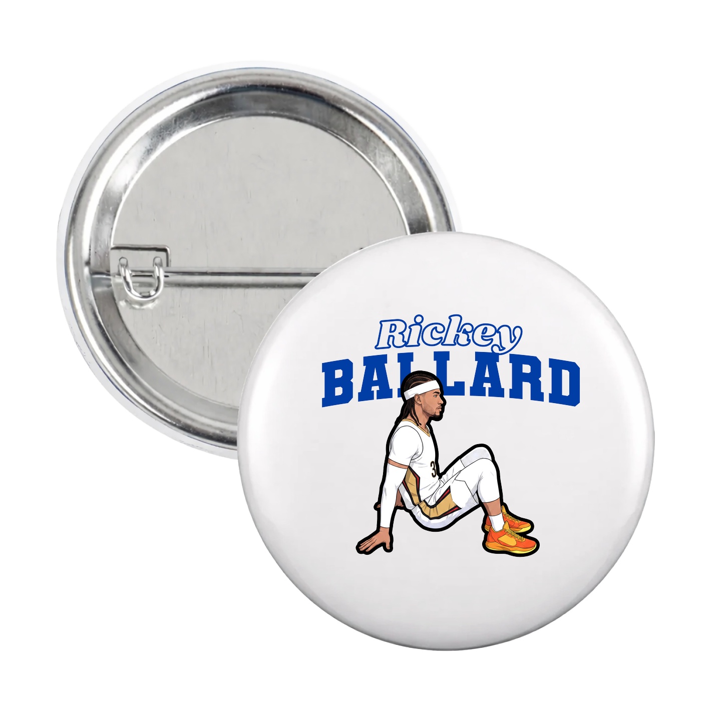 Game Day Button — Name Arch in White