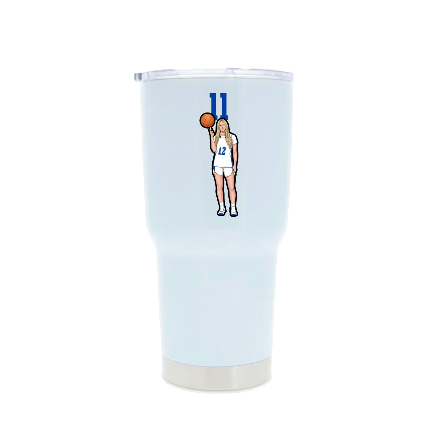 30oz Stainless Steel Tumbler — Number Top in White