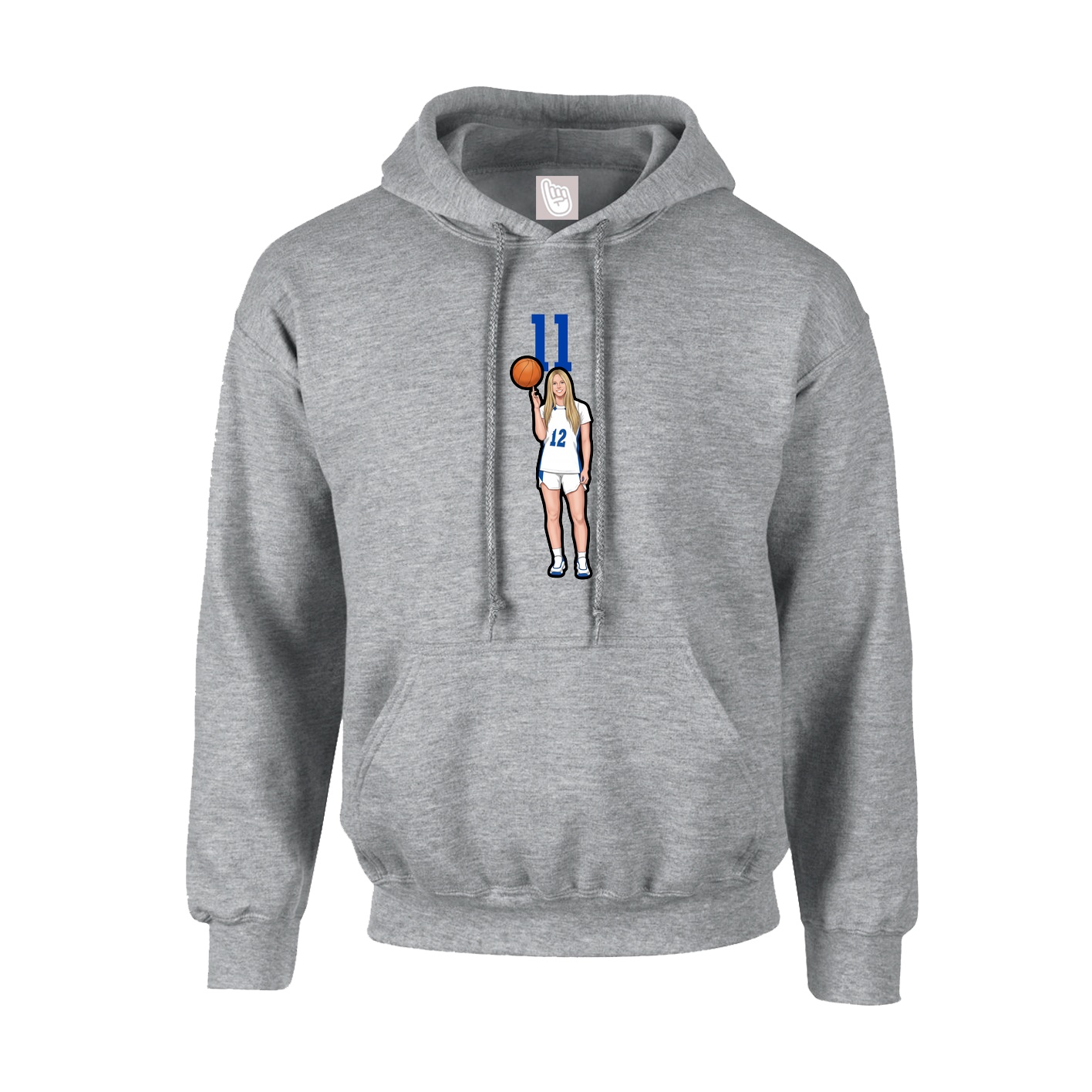Youth Hoodie — Number Top in Grey