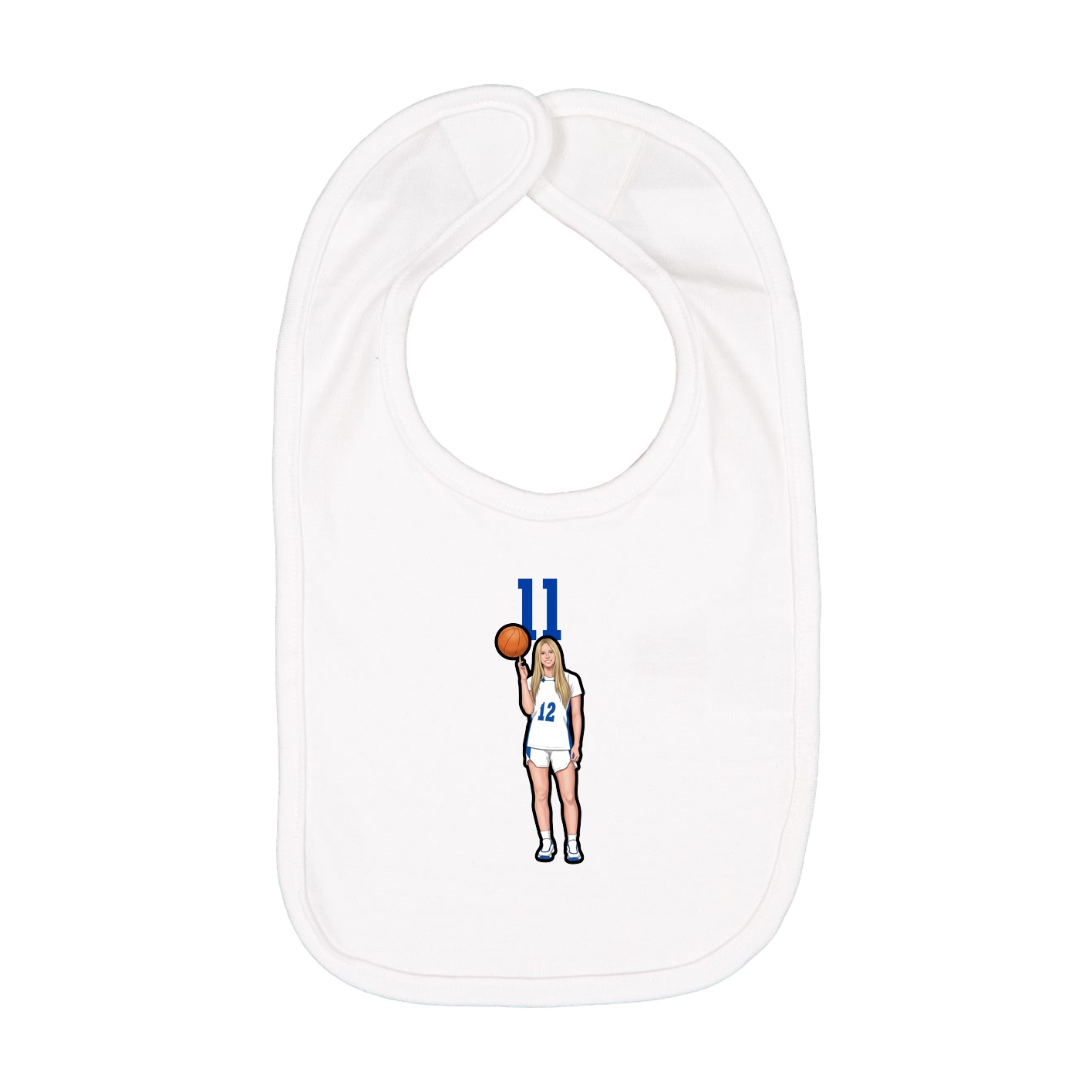 Infant Bib — Number Top in White