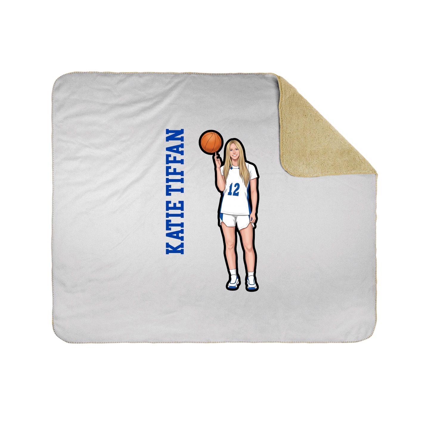 Throw Blanket — Name Vertical in White