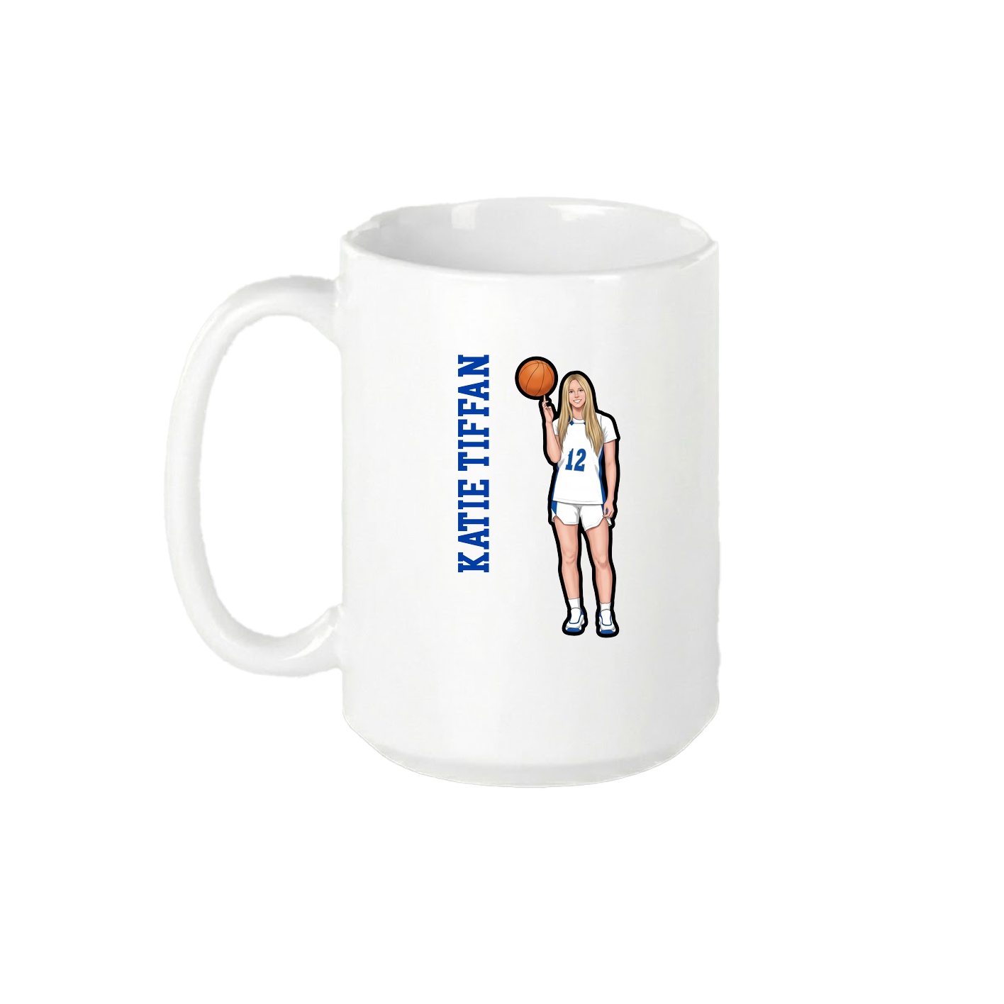 15oz Coffee Mug — Name Vertical in White