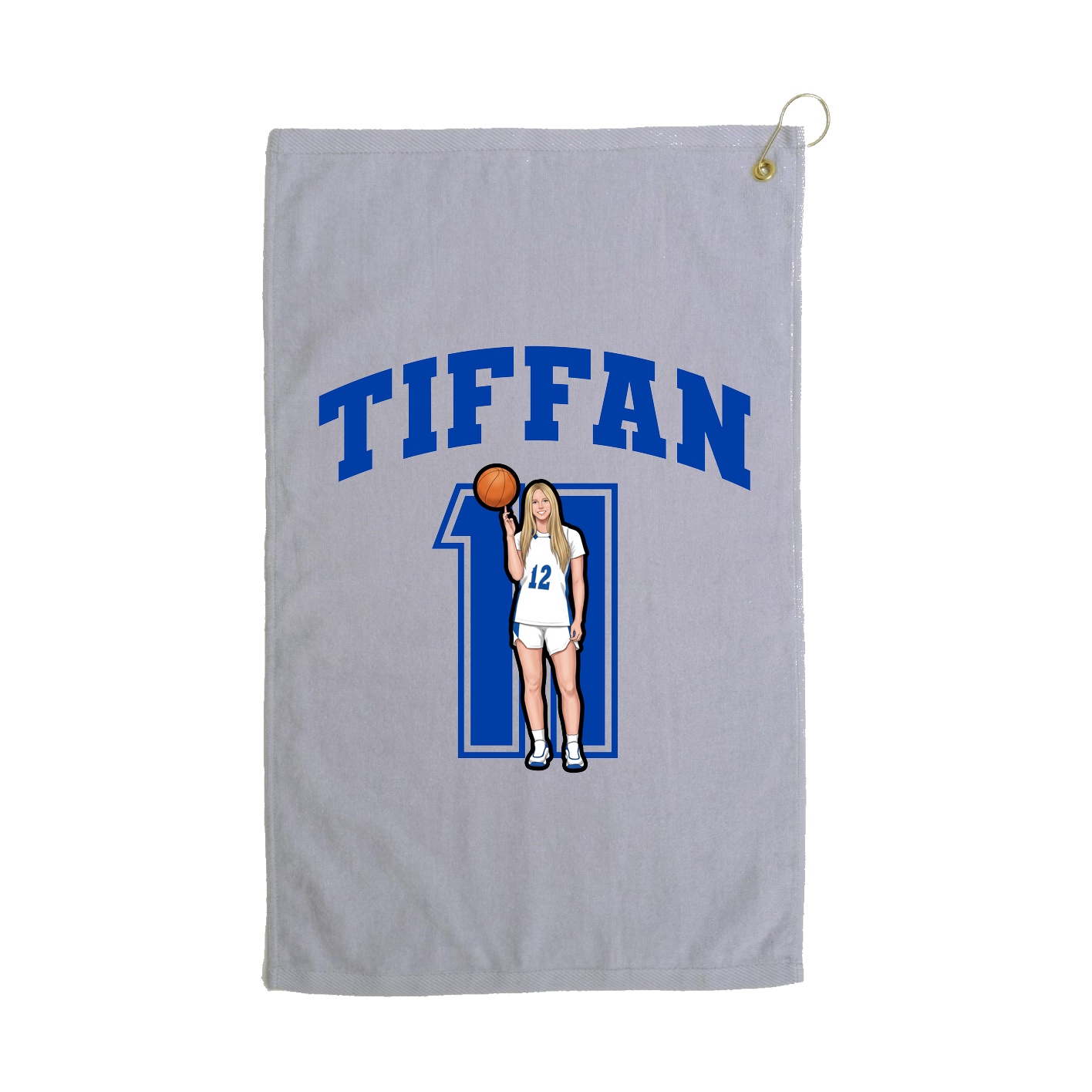 Golf Towel — Number in Grey
