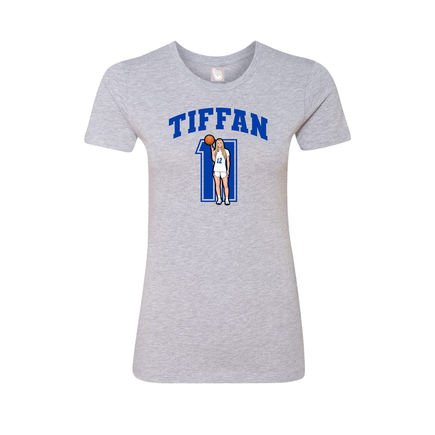 Fitted Women's Tee — Number in Grey