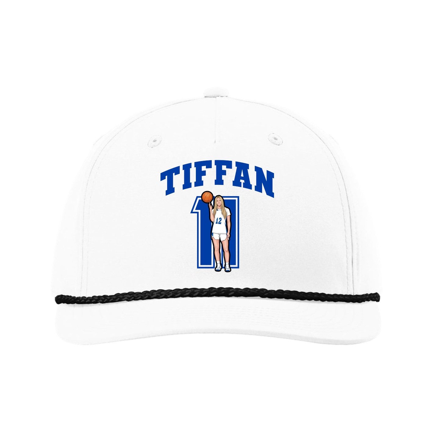 Five-Panel Classic Rope Cap — Number in White