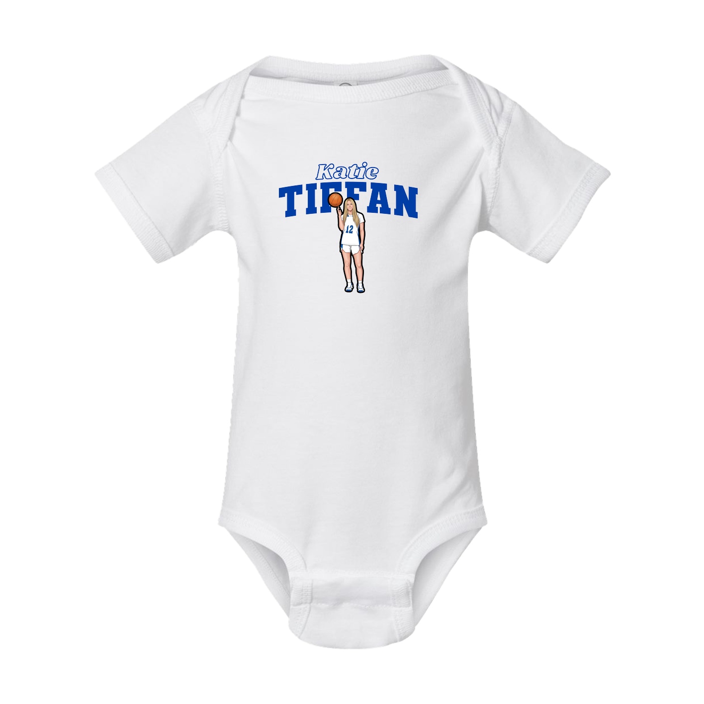 Baby Onesie — Name Arch in White