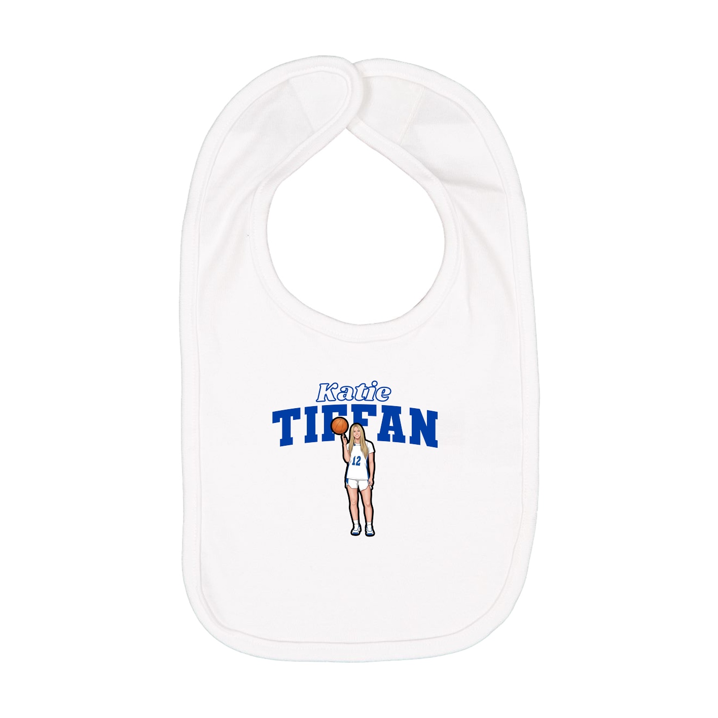 Infant Bib — Name Arch in White