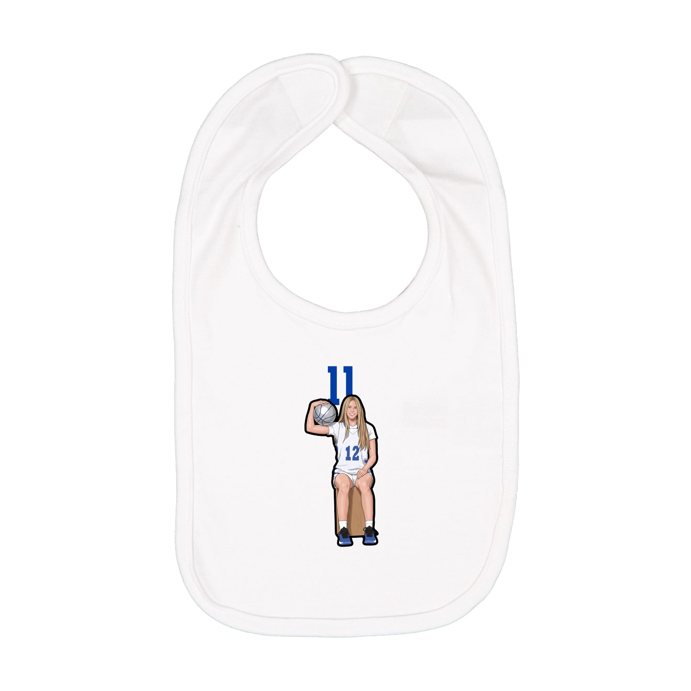 Infant Bib — Number Top in White