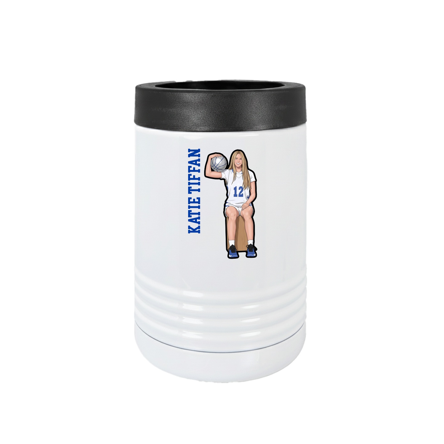 Beverage Holder — Name Vertical in White