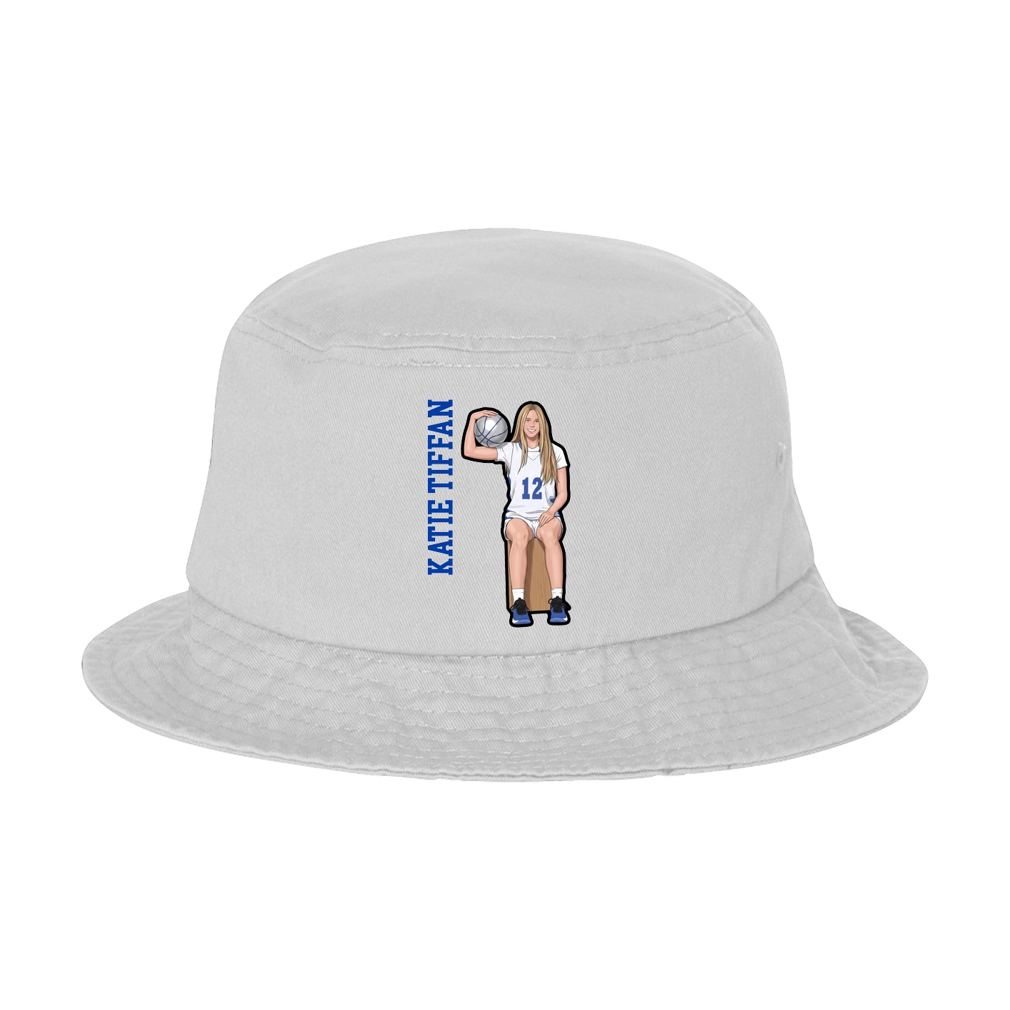 Bucket Cap — Name Vertical in White