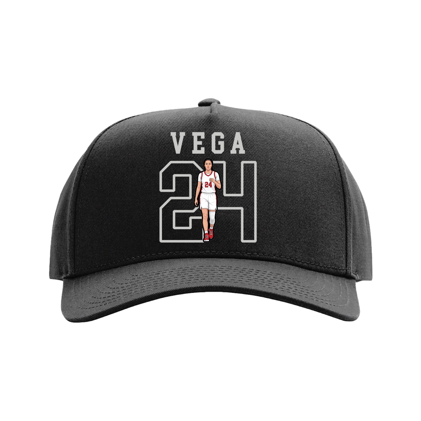 Full Fabric Five-Panel Champ Cap — Shirsey in Black