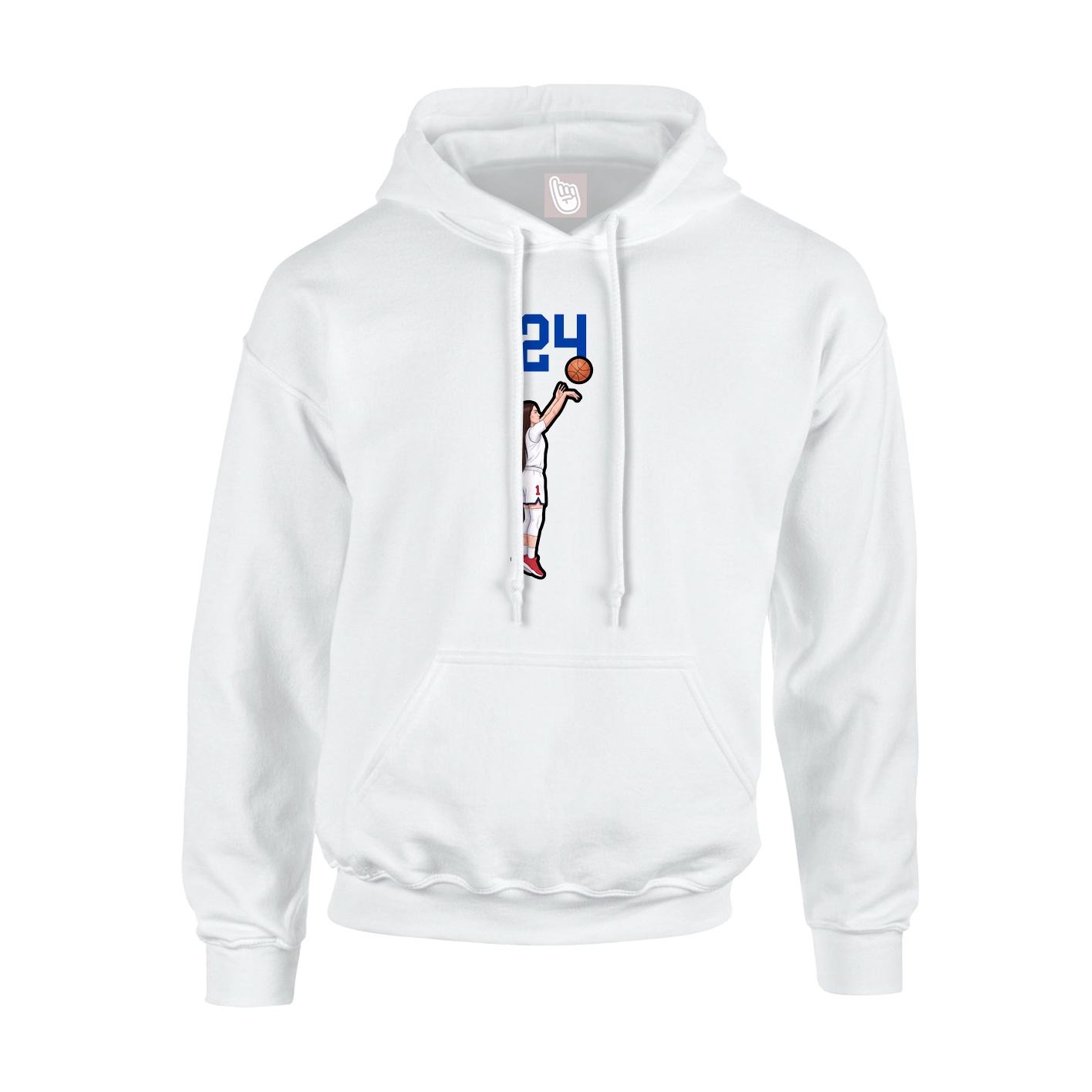 Youth Hoodie — Number Top in White