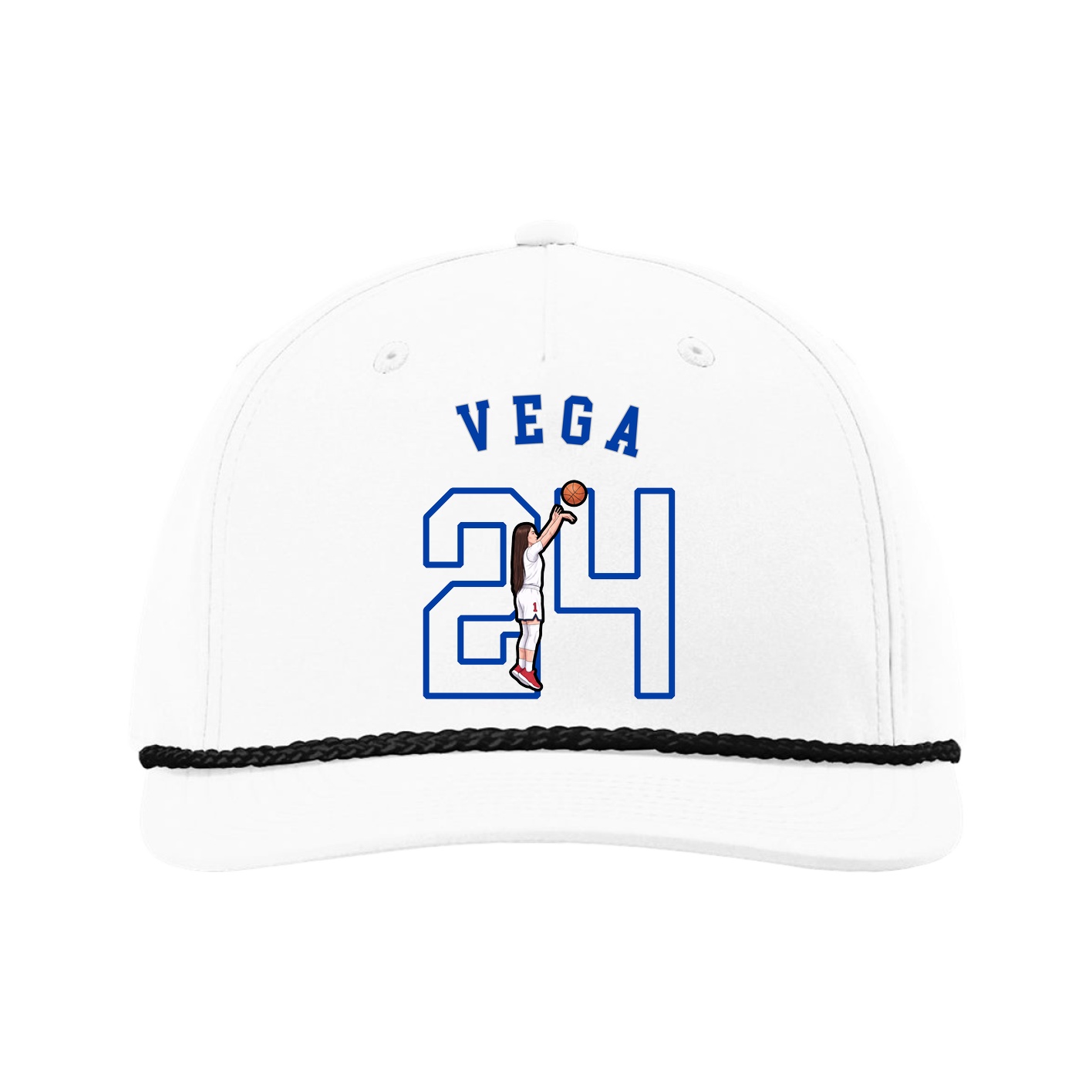 Five-Panel Classic Rope Cap — Shirsey Arch in White