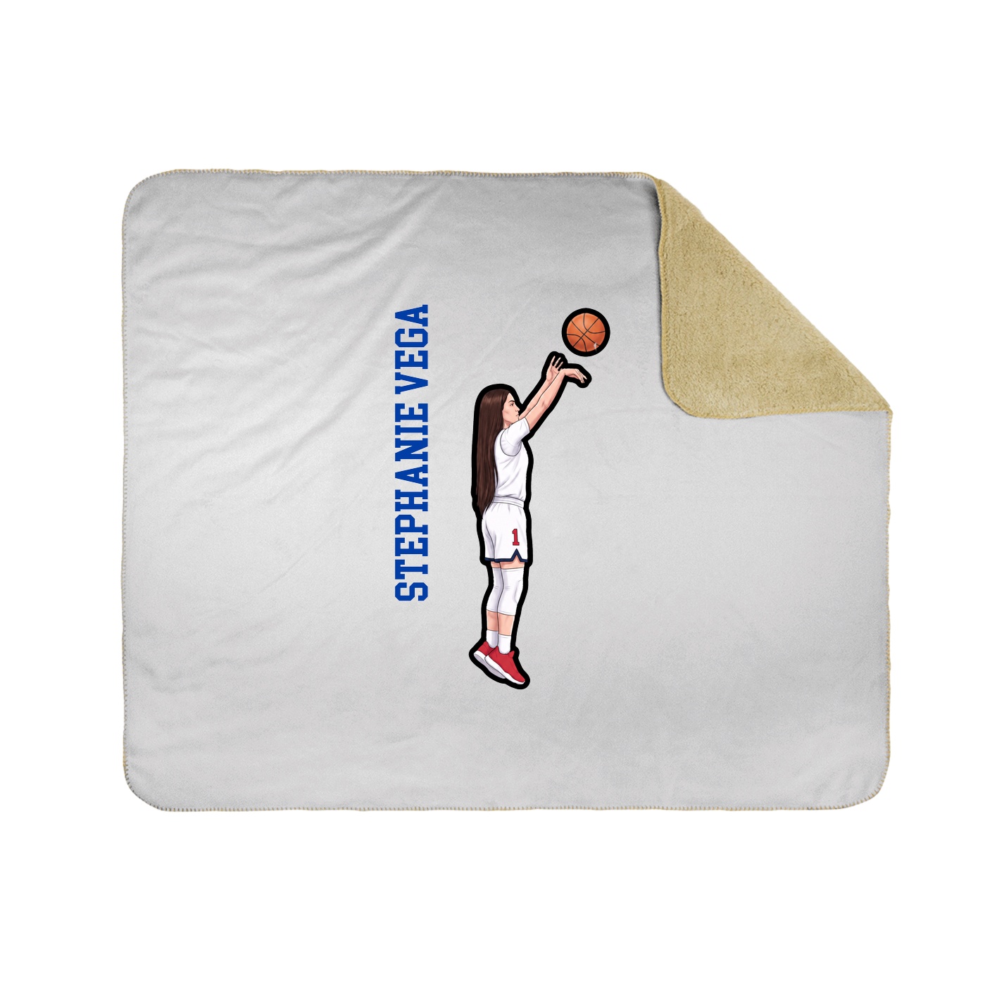 Throw Blanket — Name Vertical in White