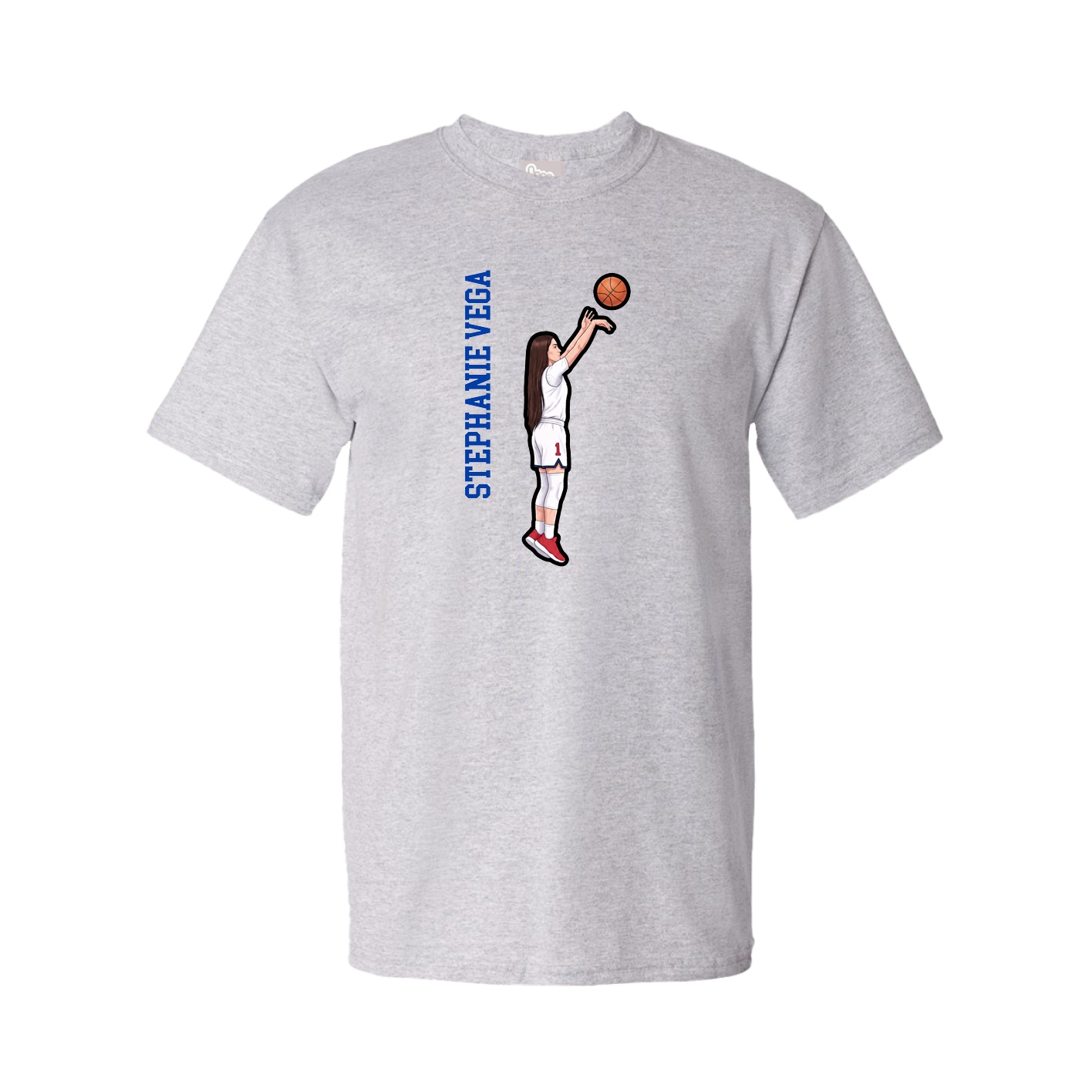 Youth Tee — Name Vertical in Grey