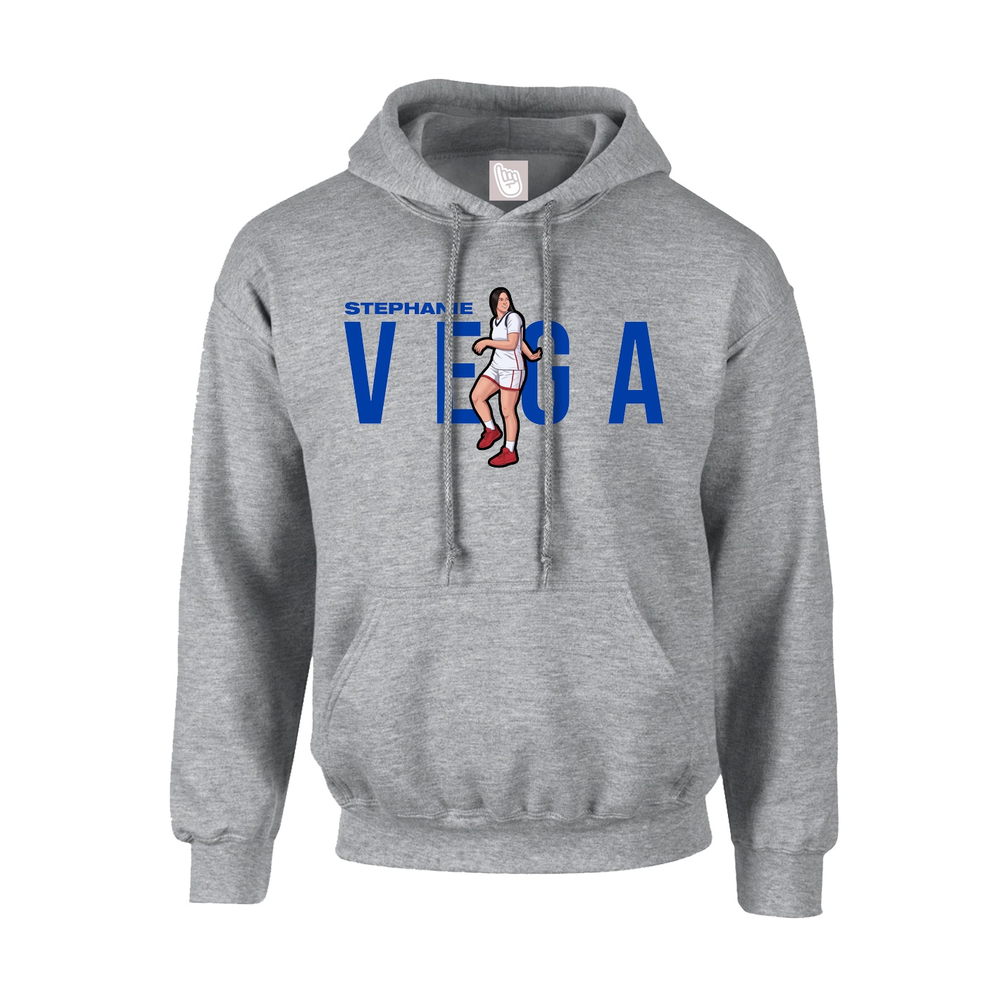 Hoodie — Player Name in Grey