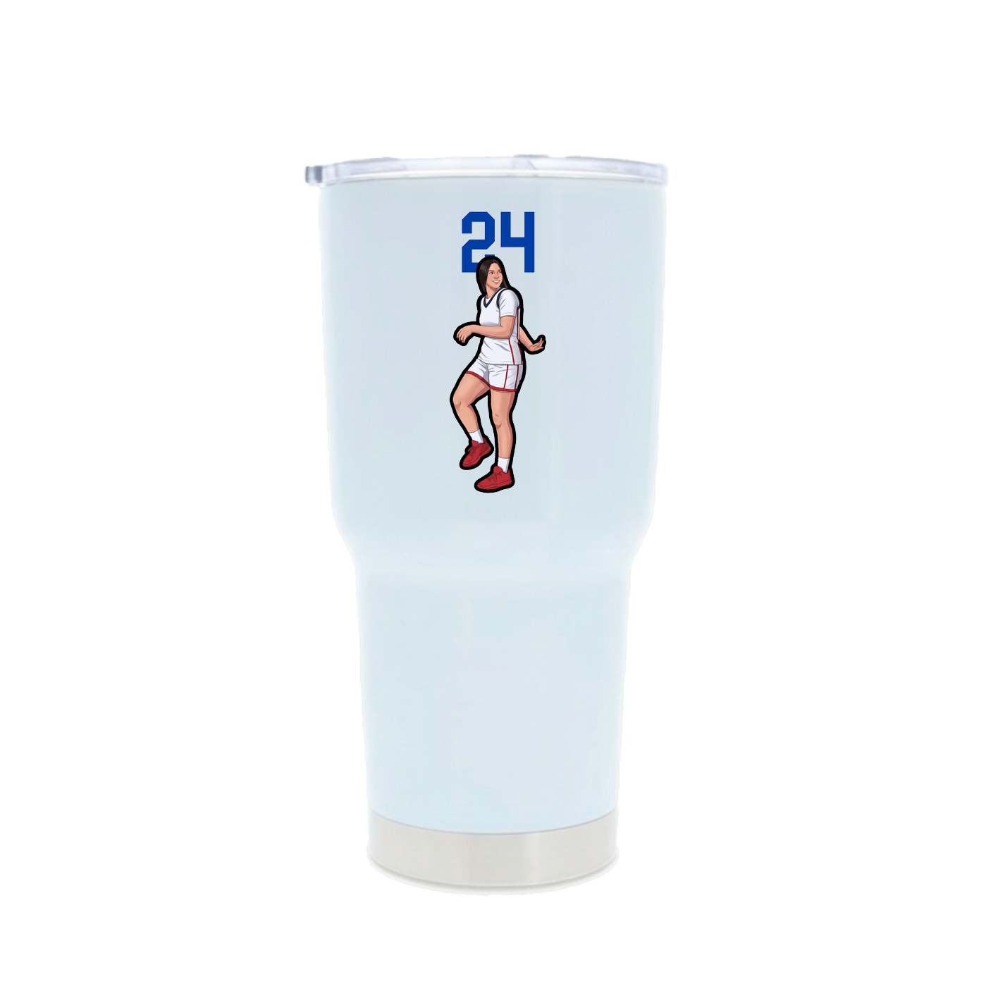 30oz Stainless Steel Tumbler — Number Top in White