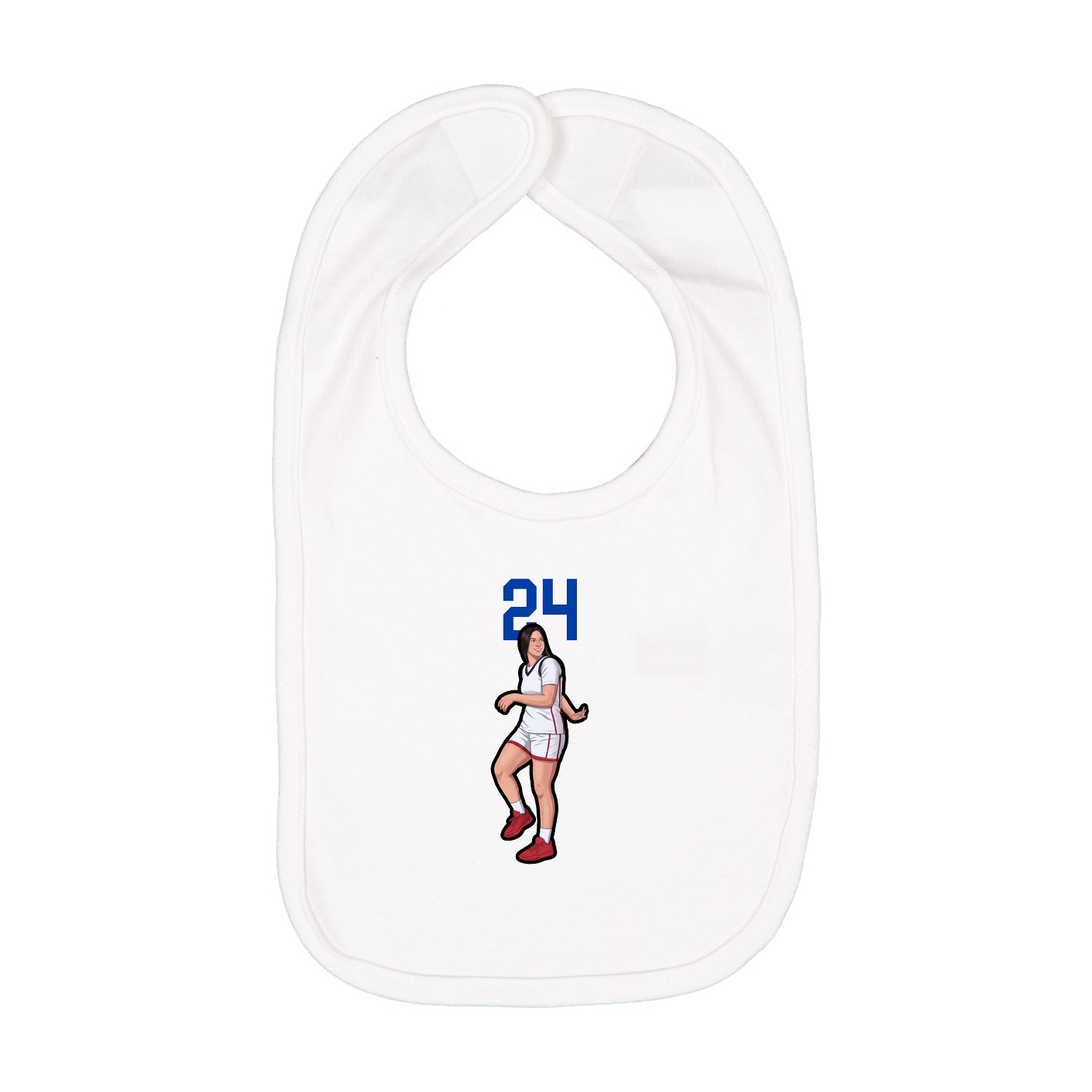 Infant Bib — Number Top in White