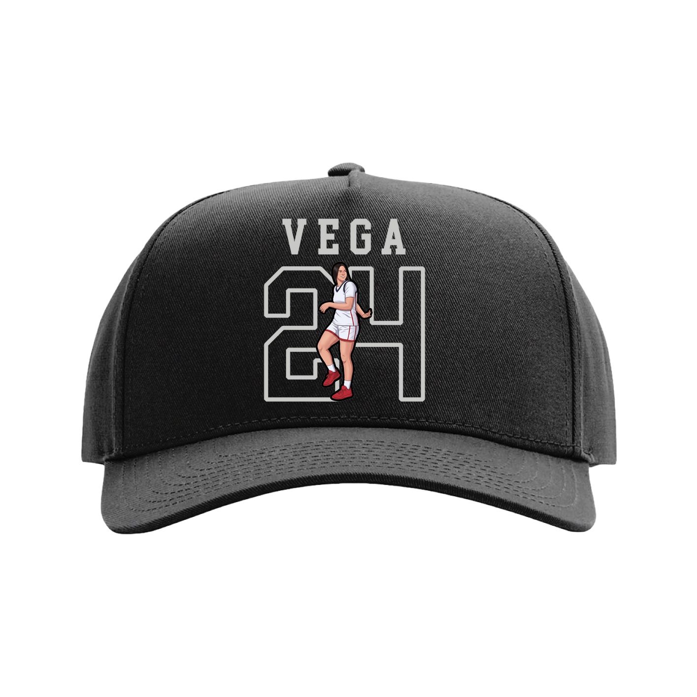 Full Fabric Five-Panel Champ Cap — Shirsey in Black