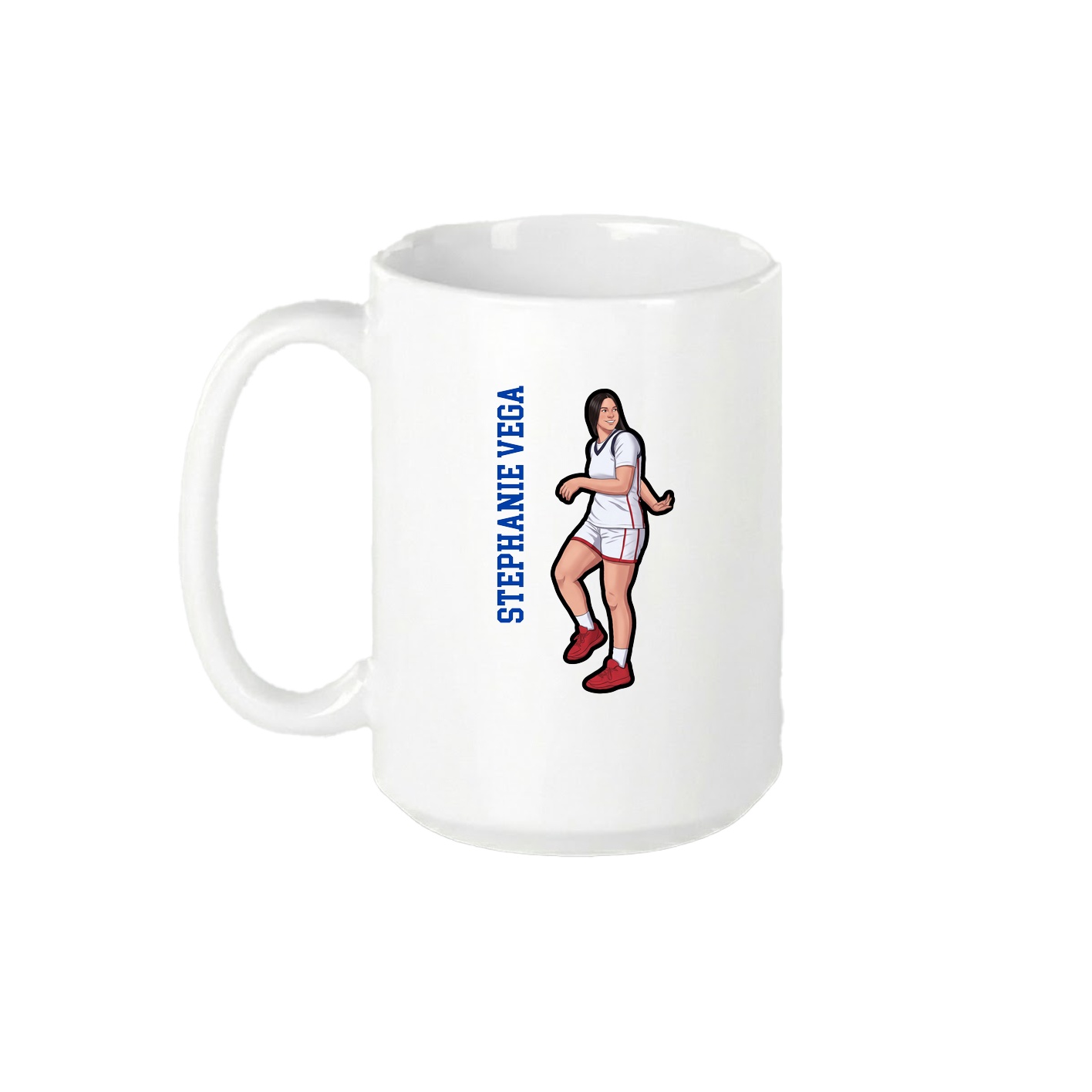 15oz Coffee Mug — Name Vertical in White
