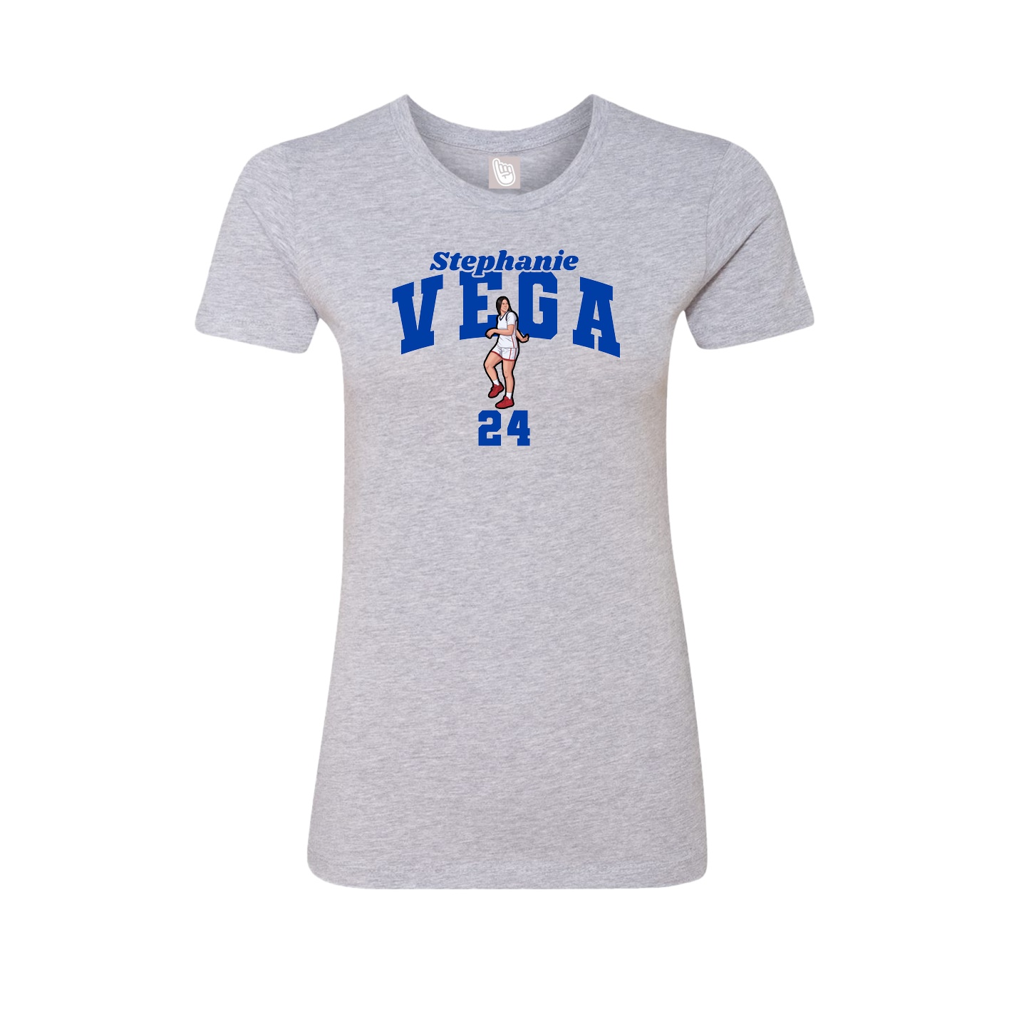 Fitted Women's Tee — Signature Arch in Grey