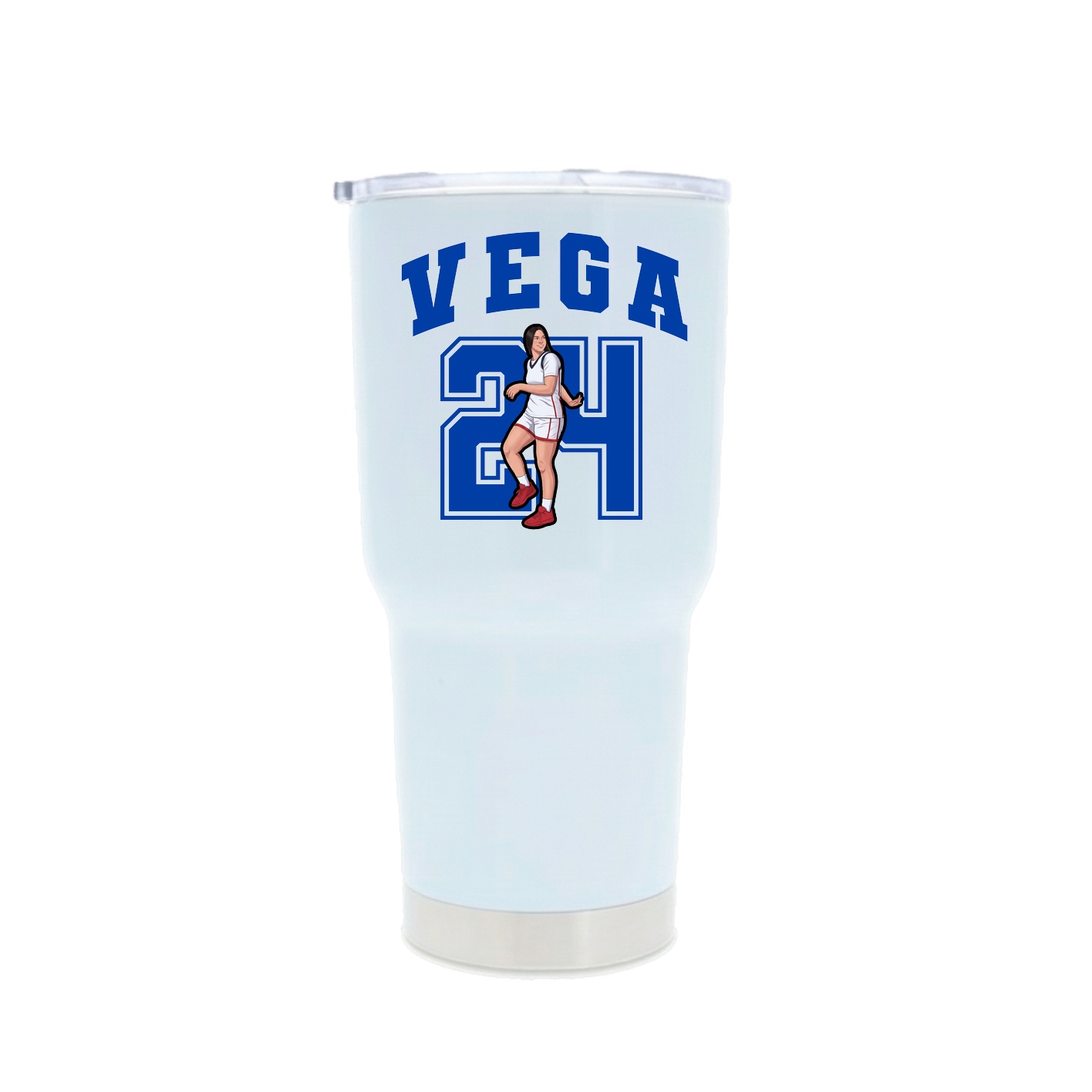 30oz Stainless Steel Tumbler — Number in White