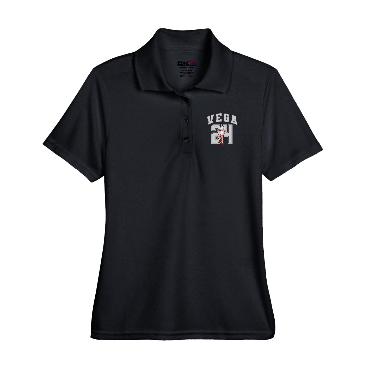 Performance Polo — Number in Black