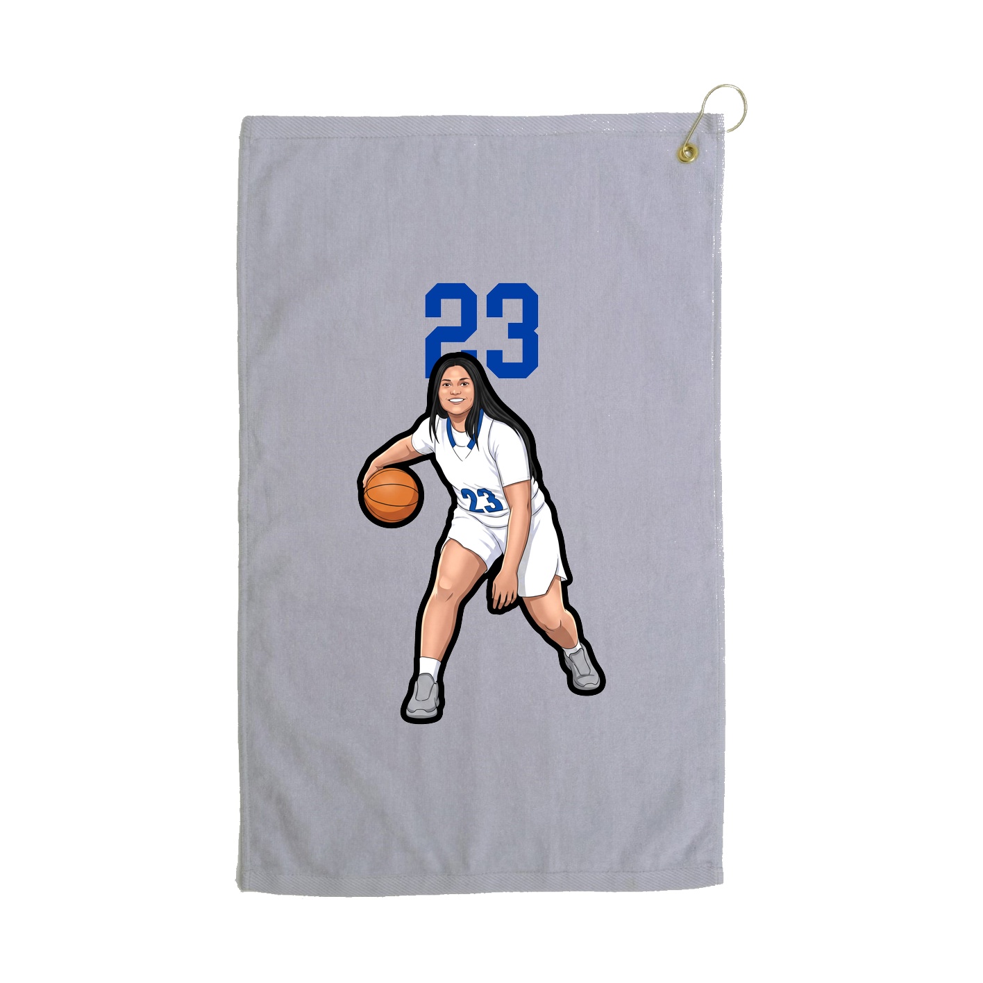 Golf Towel — Number Top in Grey