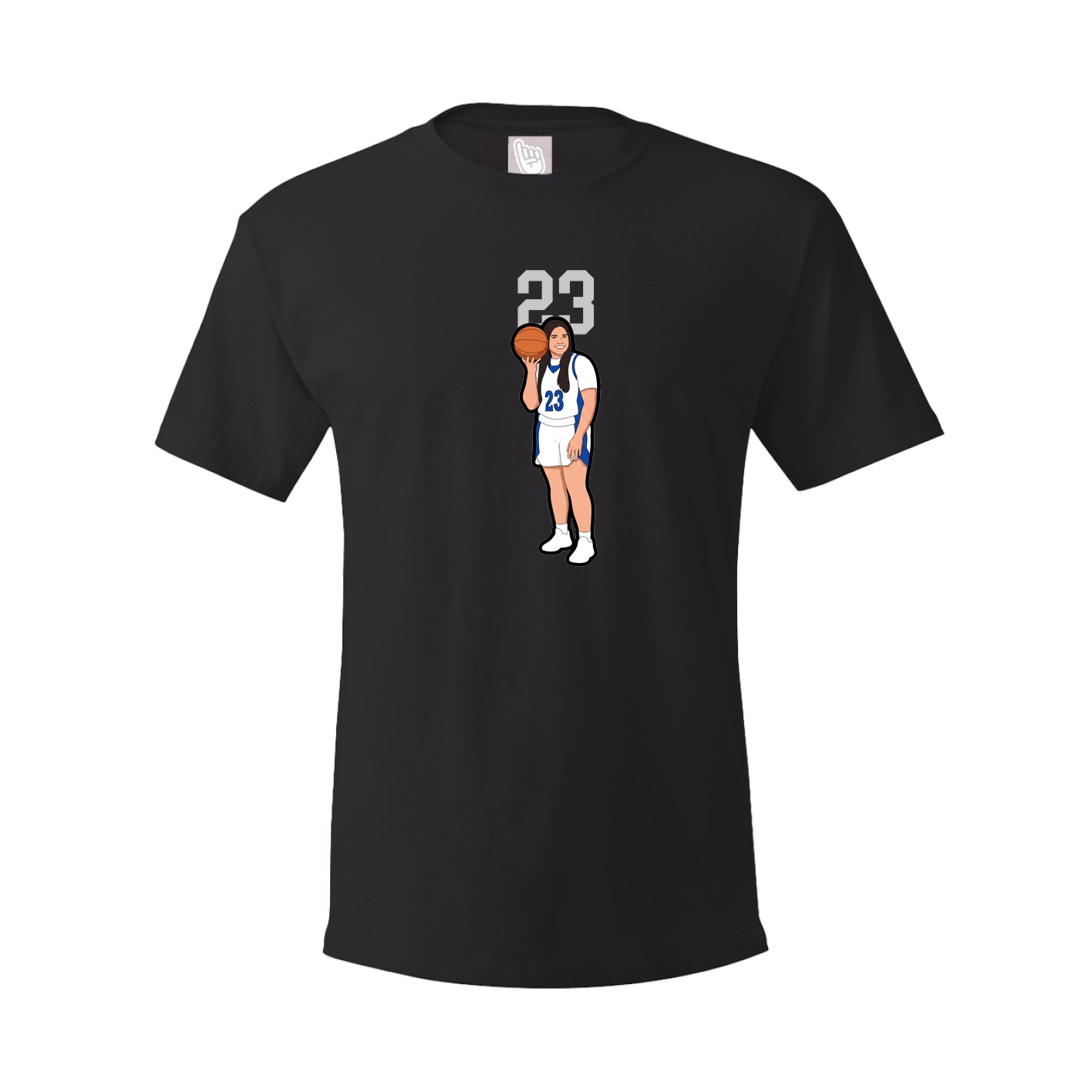 Youth Tee — Number Top in Black