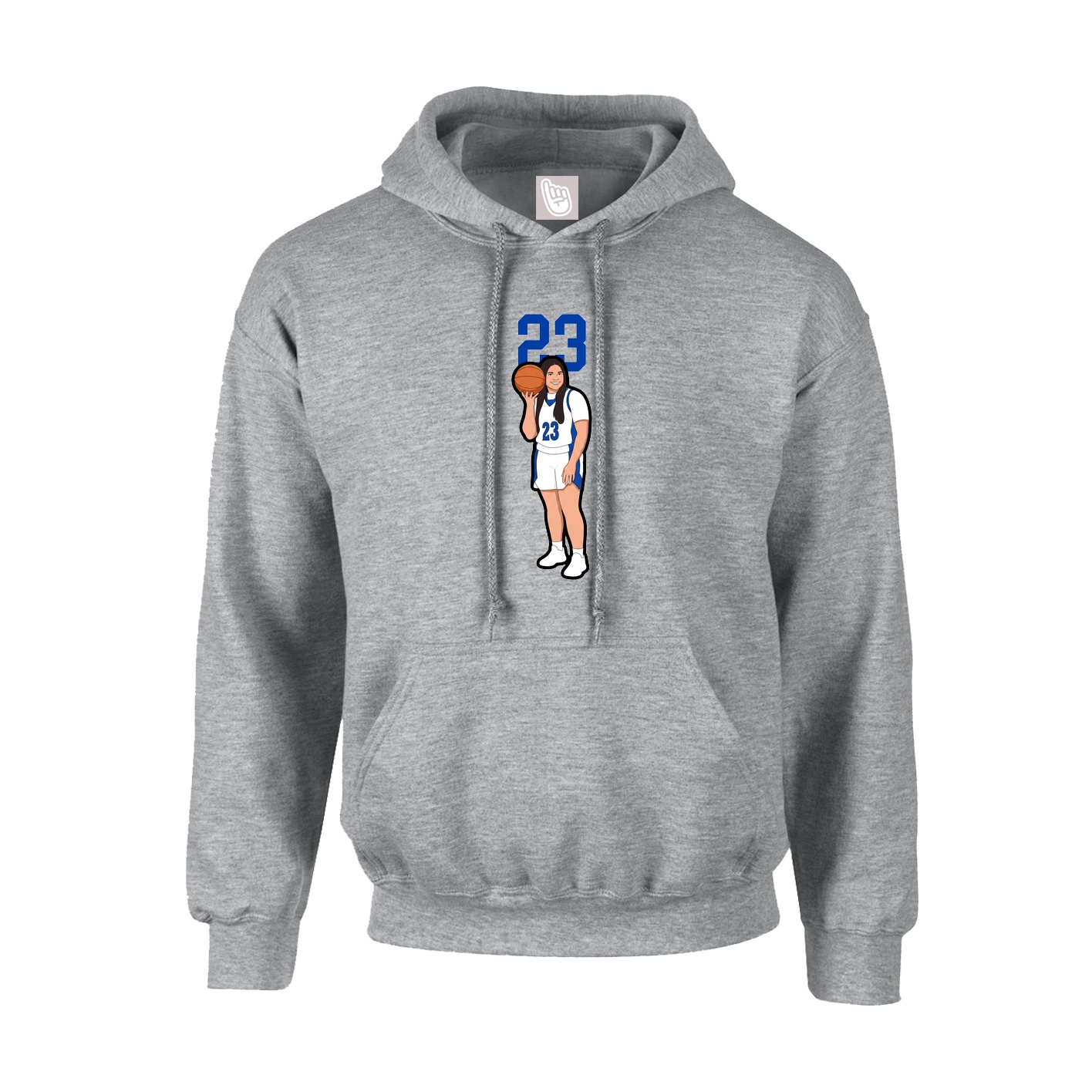 Hoodie — Number Top in Grey