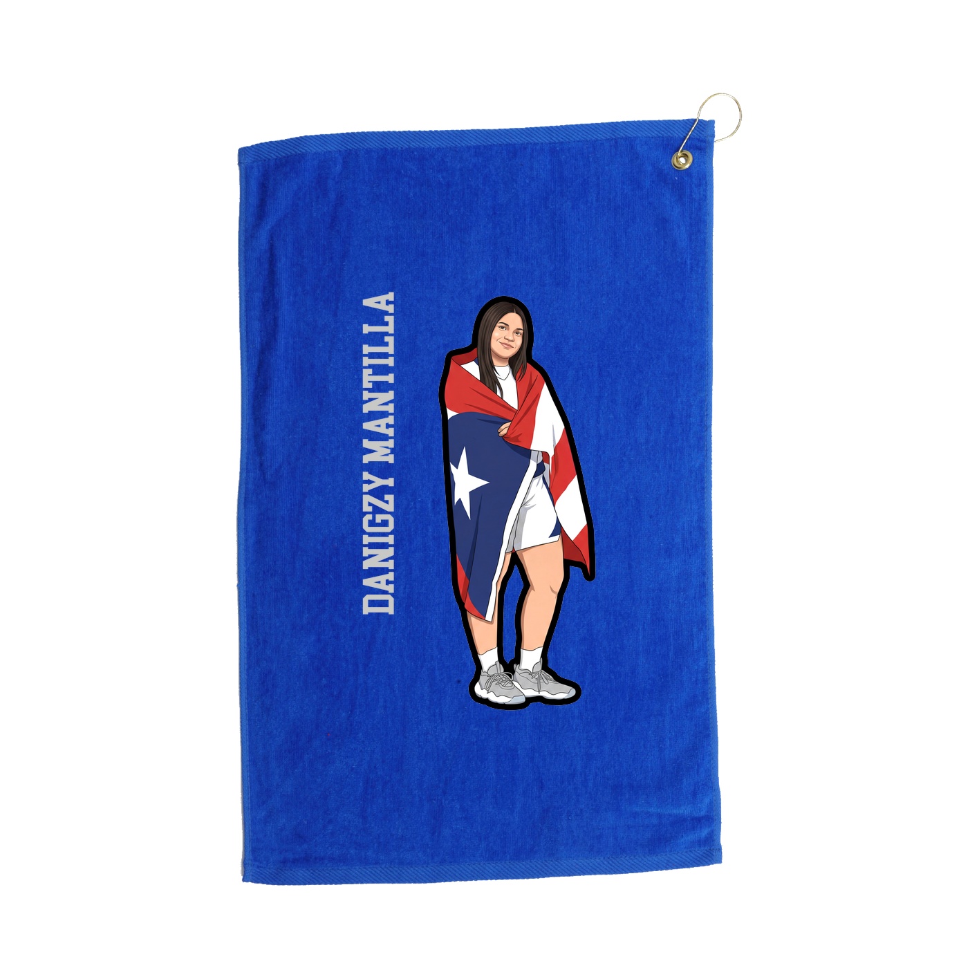 Golf Towel — Name Vertical in Royal