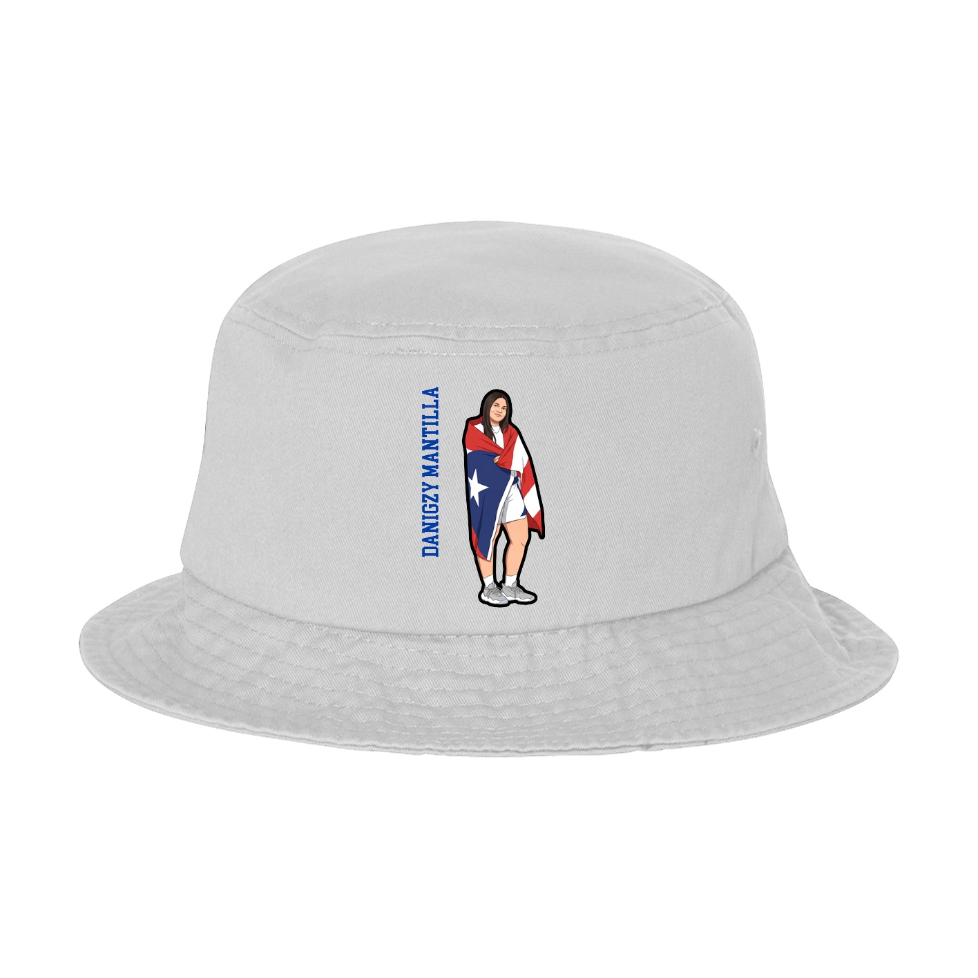 Bucket Cap — Name Vertical in White