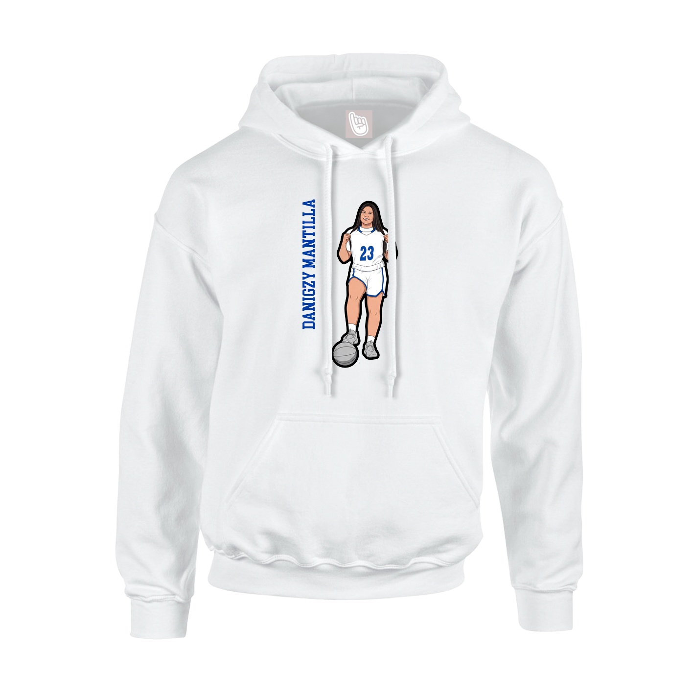 Hoodie — Name Vertical in White