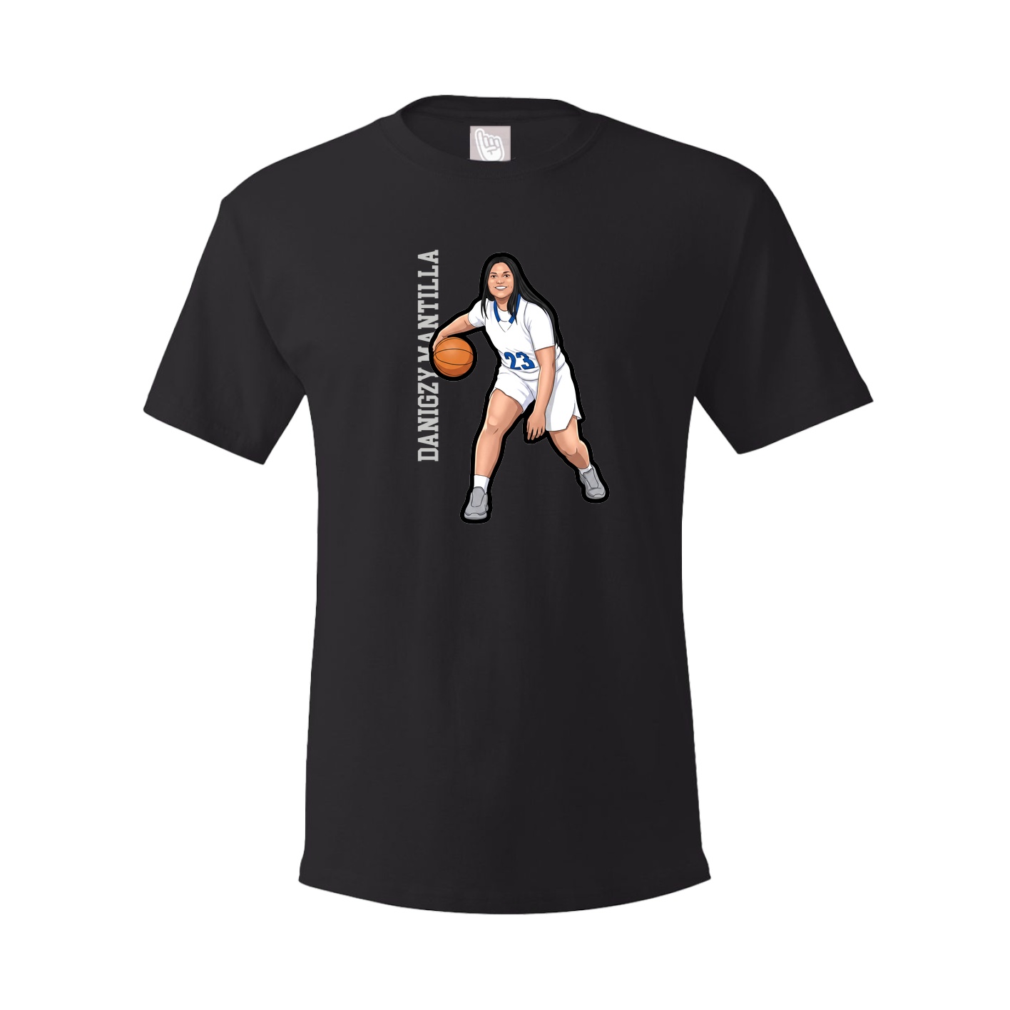 Youth Tee — Name Vertical in Black