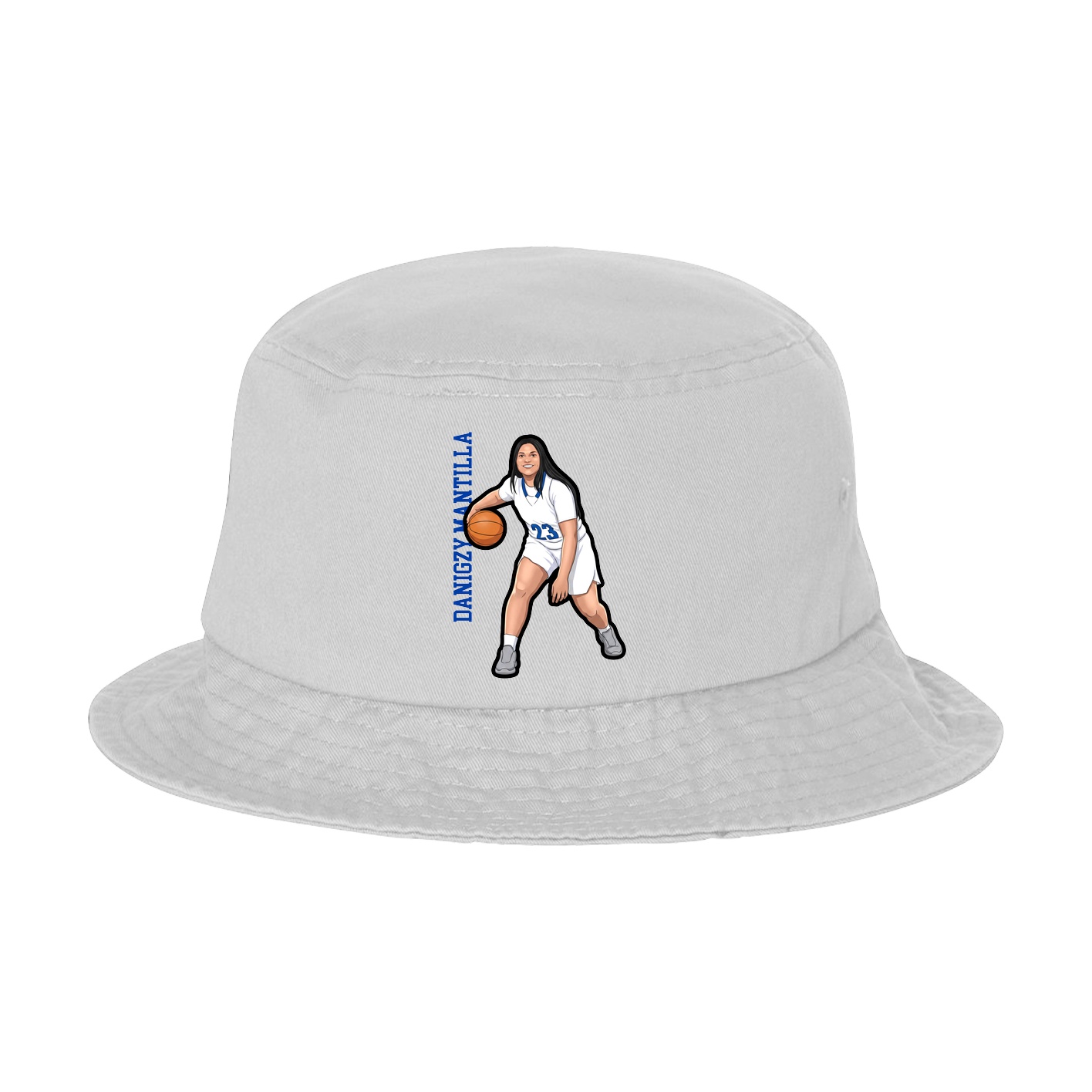Bucket Cap — Name Vertical in White
