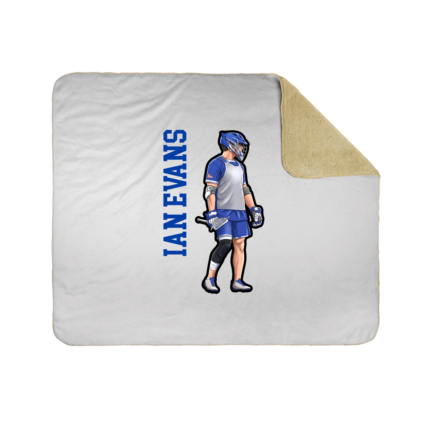 Throw Blanket — Name Vertical in White