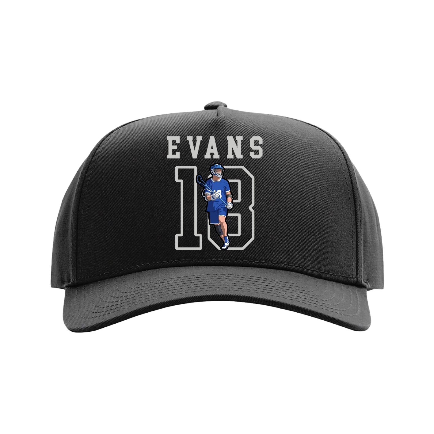 Full Fabric Five-Panel Champ Cap — Shirsey in Black