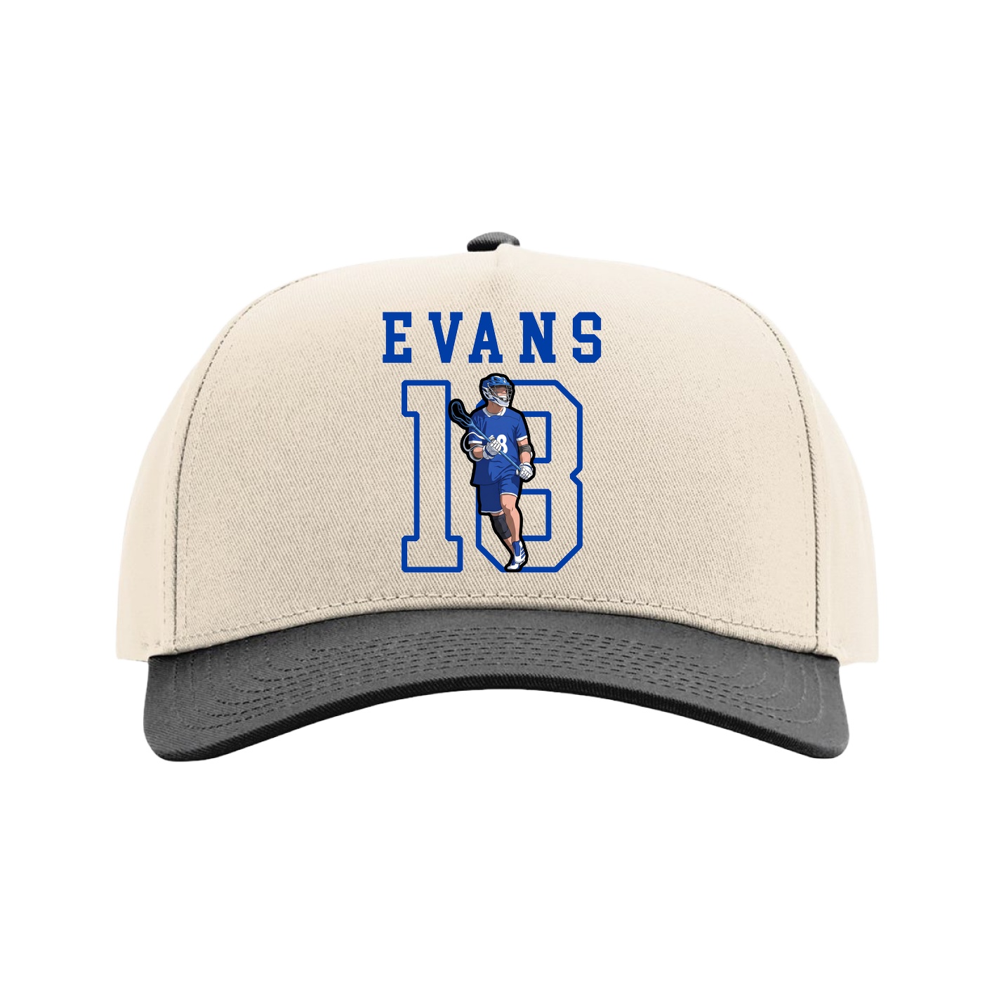 Full Fabric Five-Panel Champ Cap — Shirsey in Cream/Black