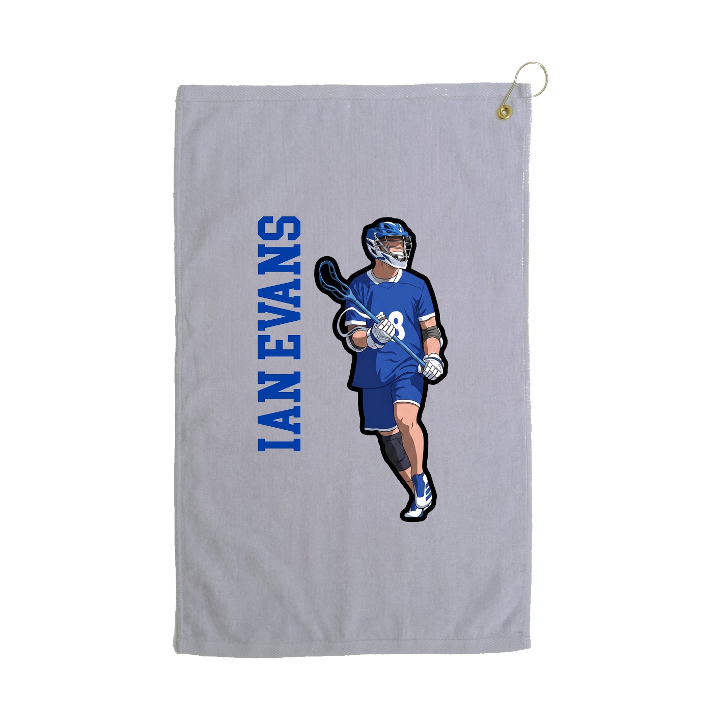 Golf Towel — Name Vertical in Grey