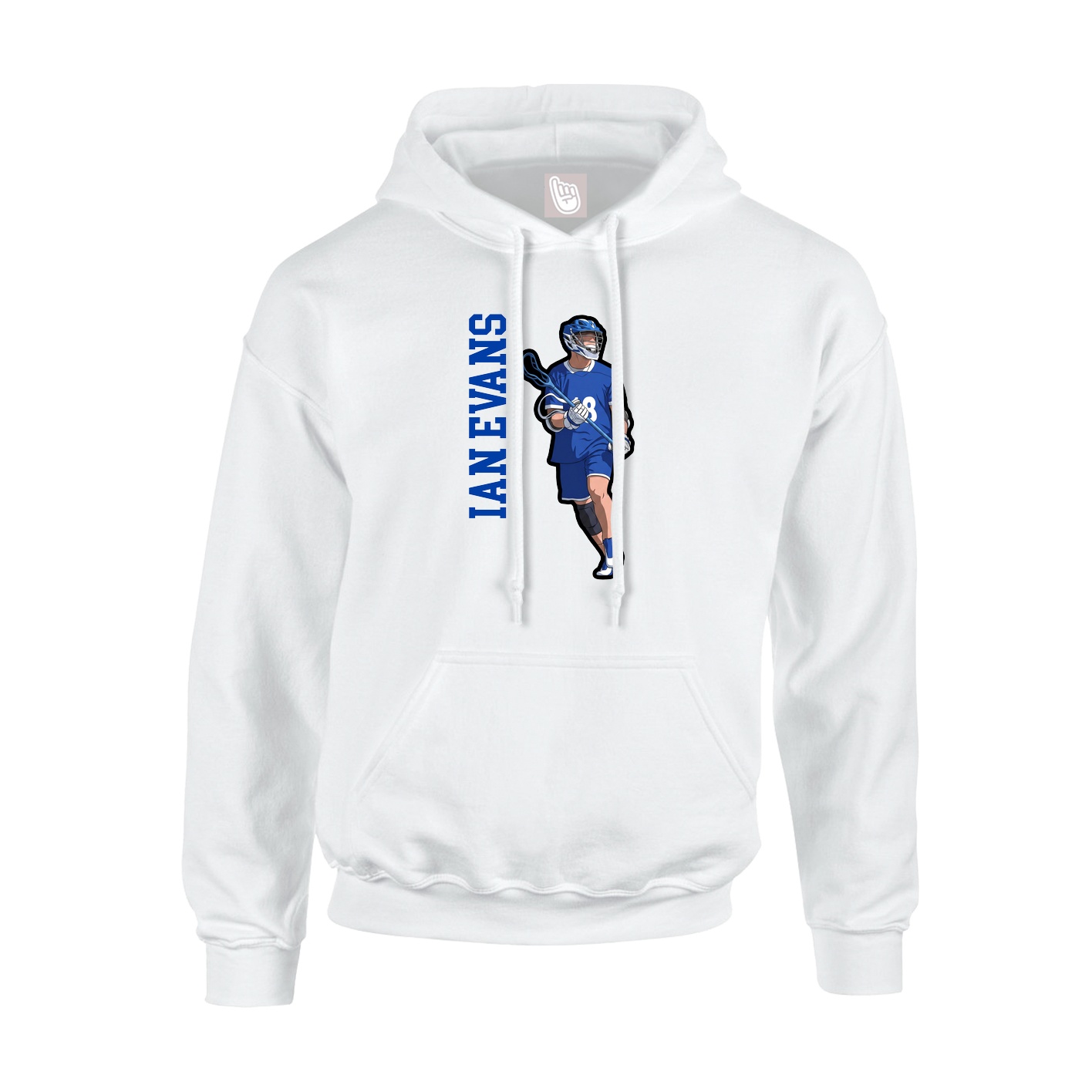 Youth Hoodie — Name Vertical in White