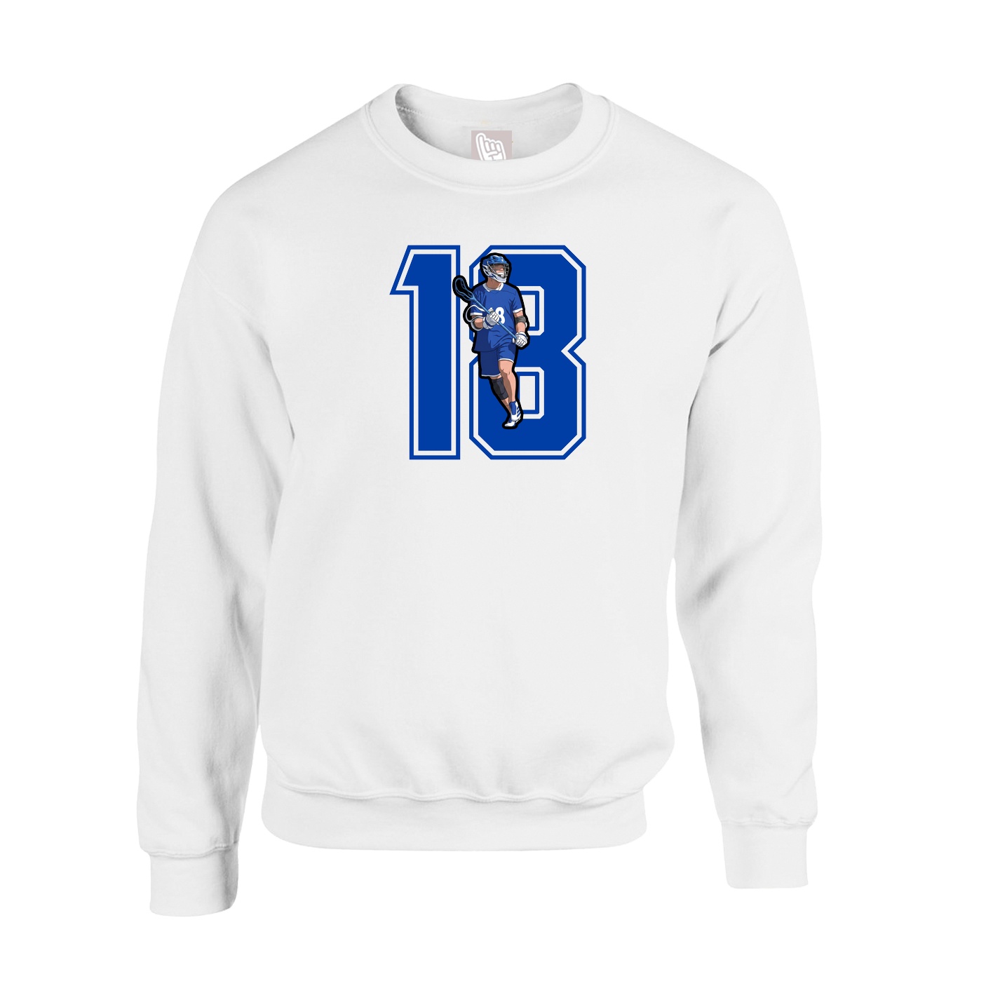 Fleece Crew — Number in White