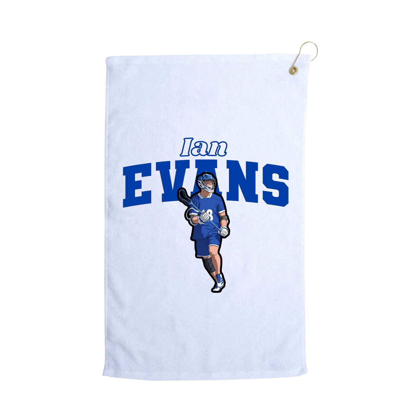 Golf Towel — Name Arch in White