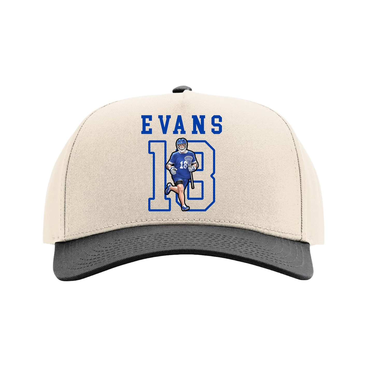 Full Fabric Five-Panel Champ Cap — Shirsey in Cream/Black