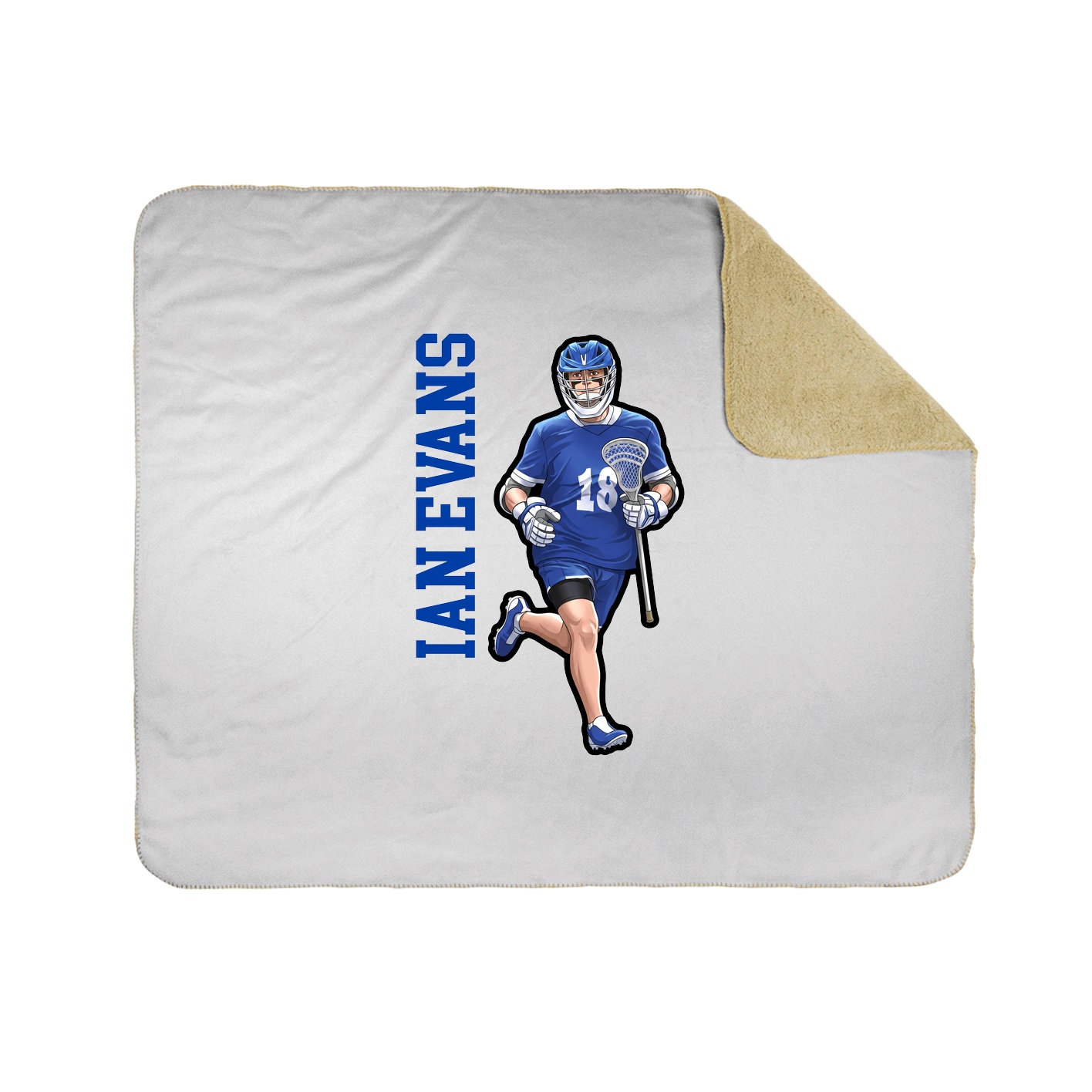 Throw Blanket — Name Vertical in White