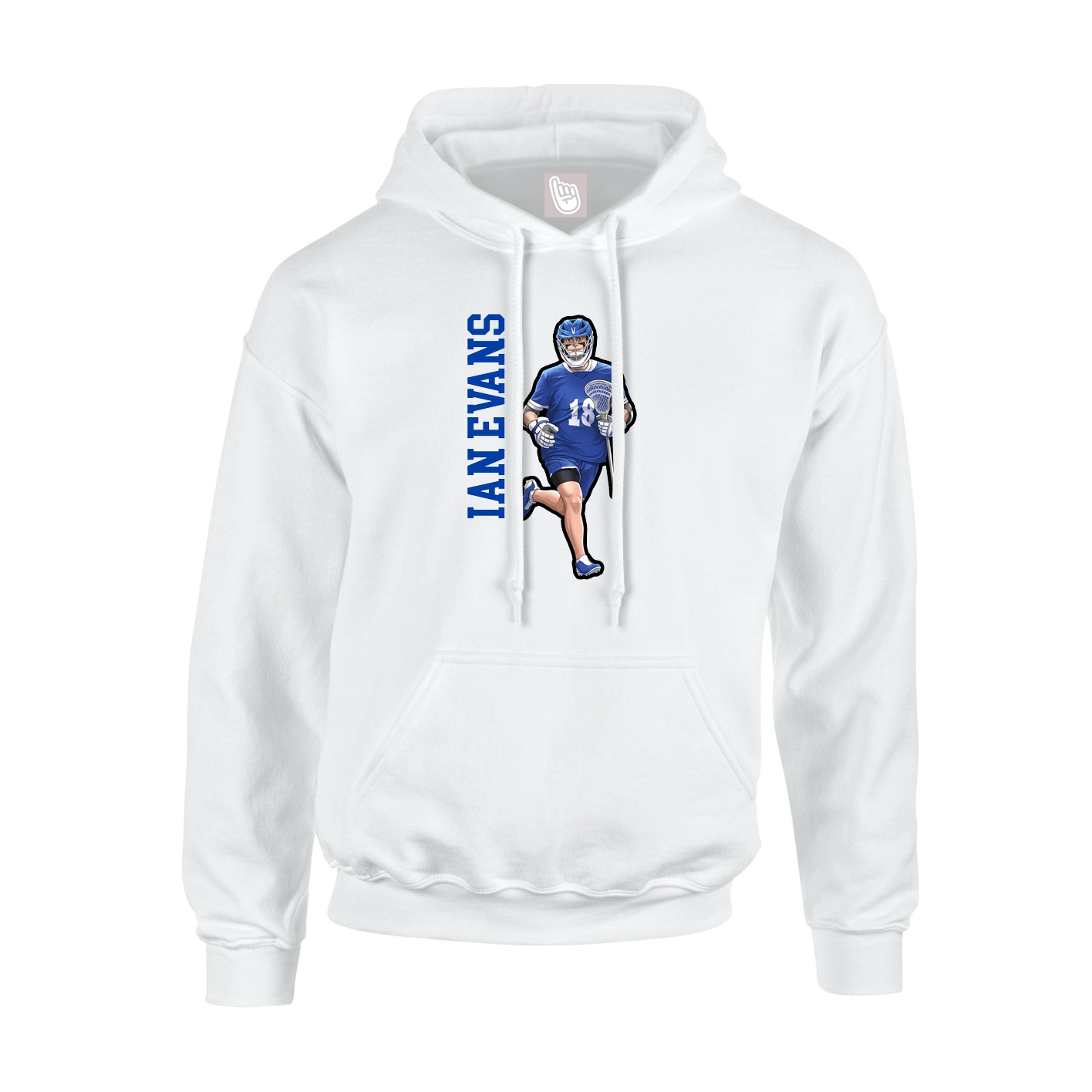Youth Hoodie — Name Vertical in White