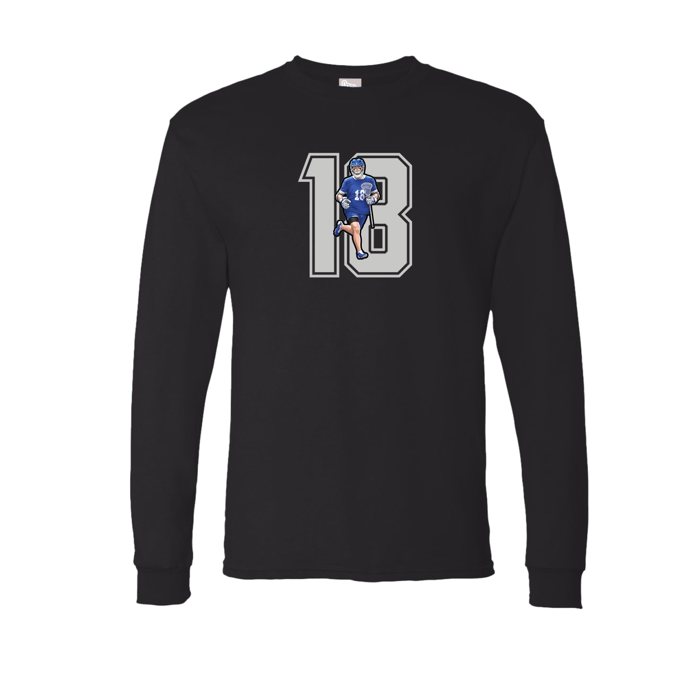 Long Sleeve Tee — Number in Black